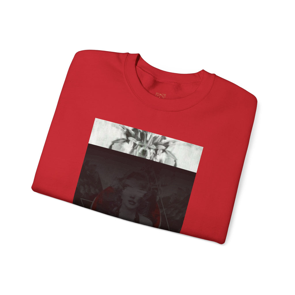 Crewneck Sweatshirt — Dark Abstract Chest Print with 'Legaciess' Gold Back Logo