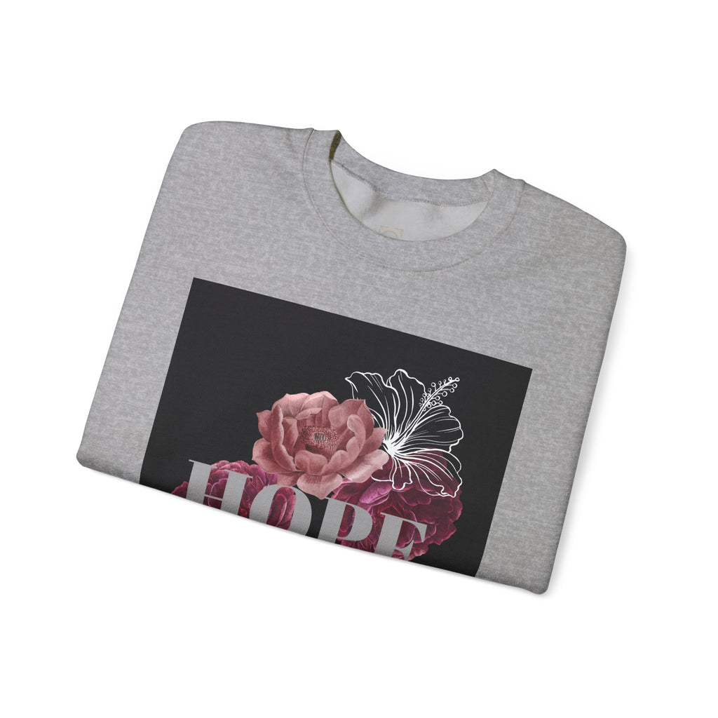 Hope Floral Crewneck Sweatshirt — 'HOPE' Vintage Rose Graphic
