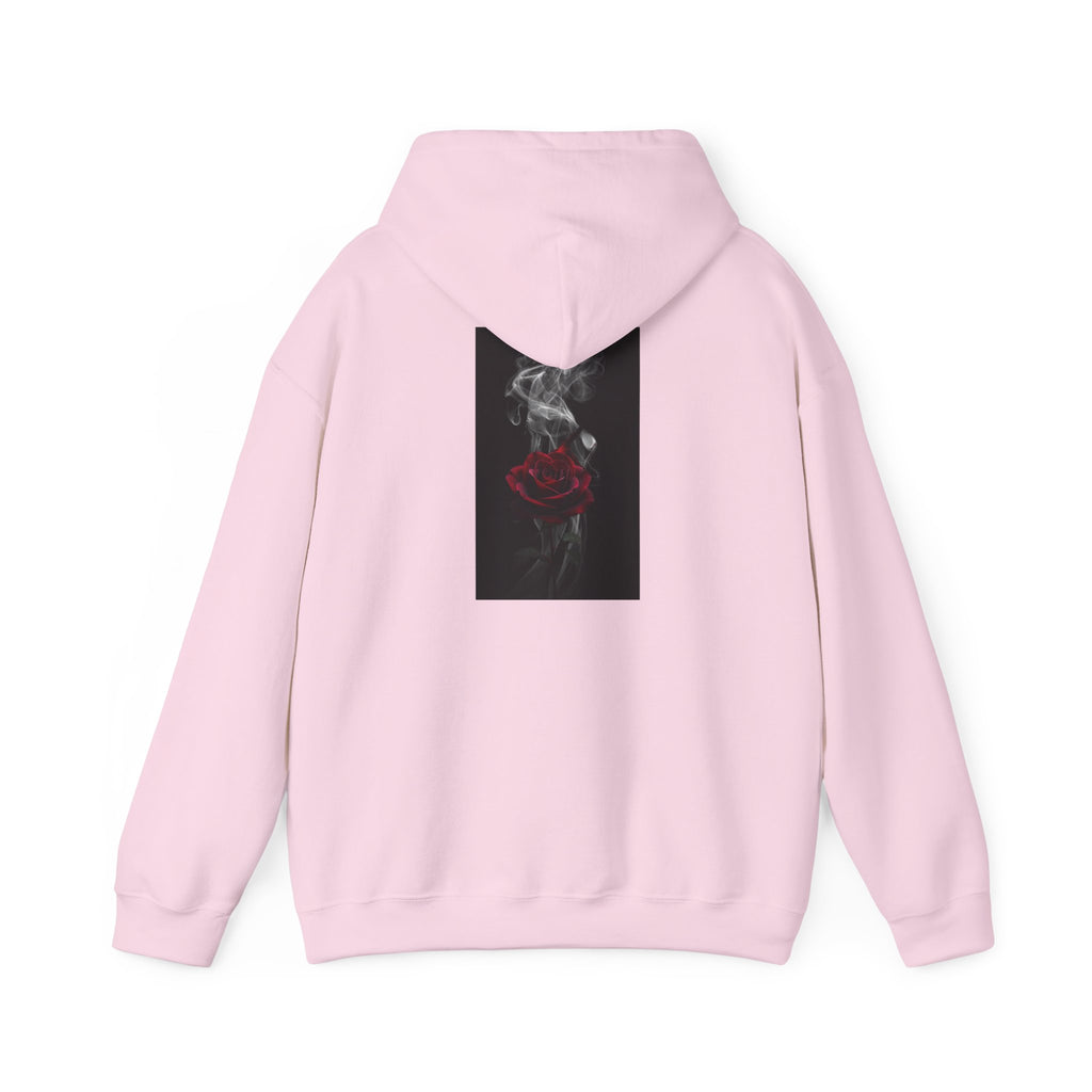 Smoky Red Rose Hoodie — Gothic Floral Hooded Sweatshirt