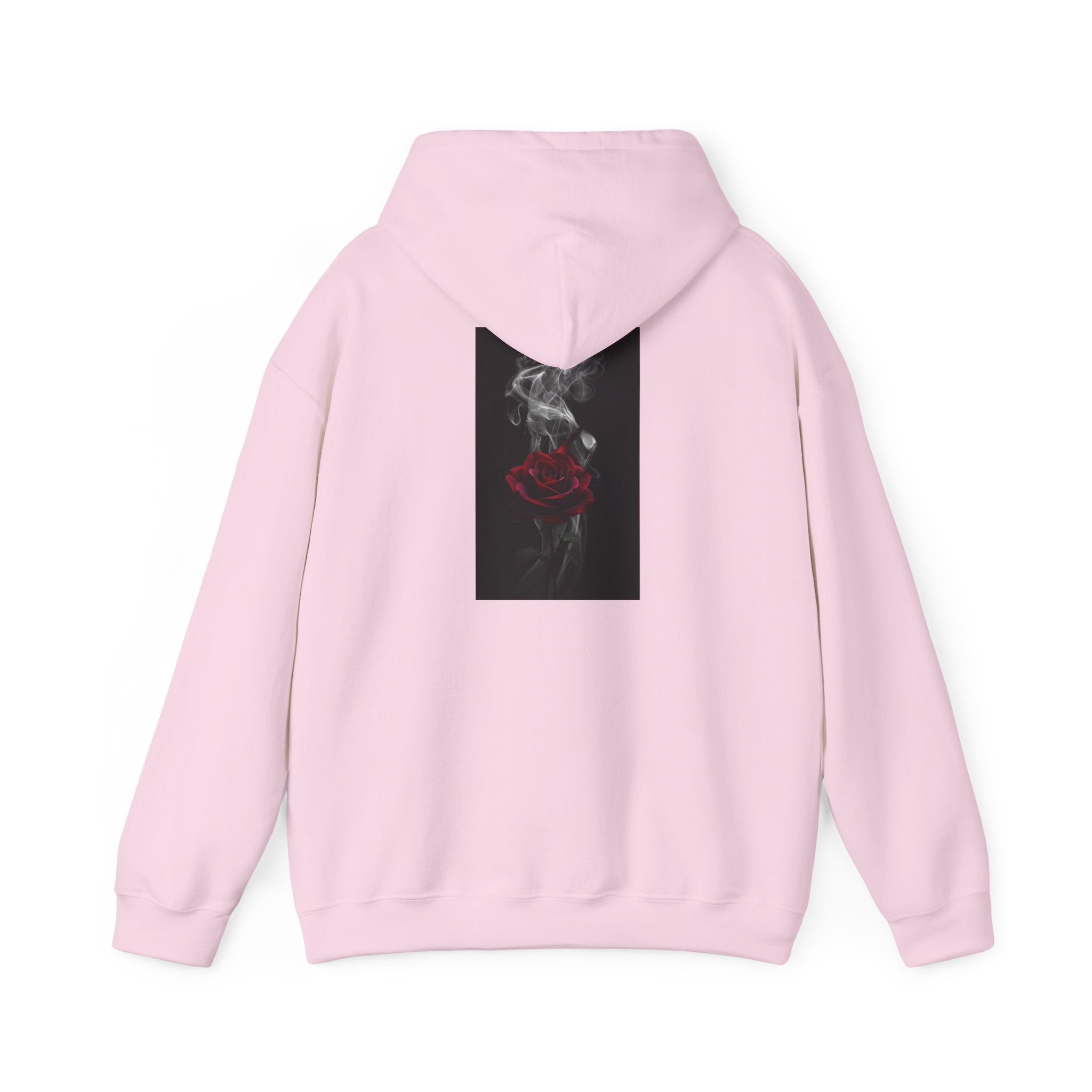 Smoky Red Rose Hoodie — Gothic Floral Hooded Sweatshirt
