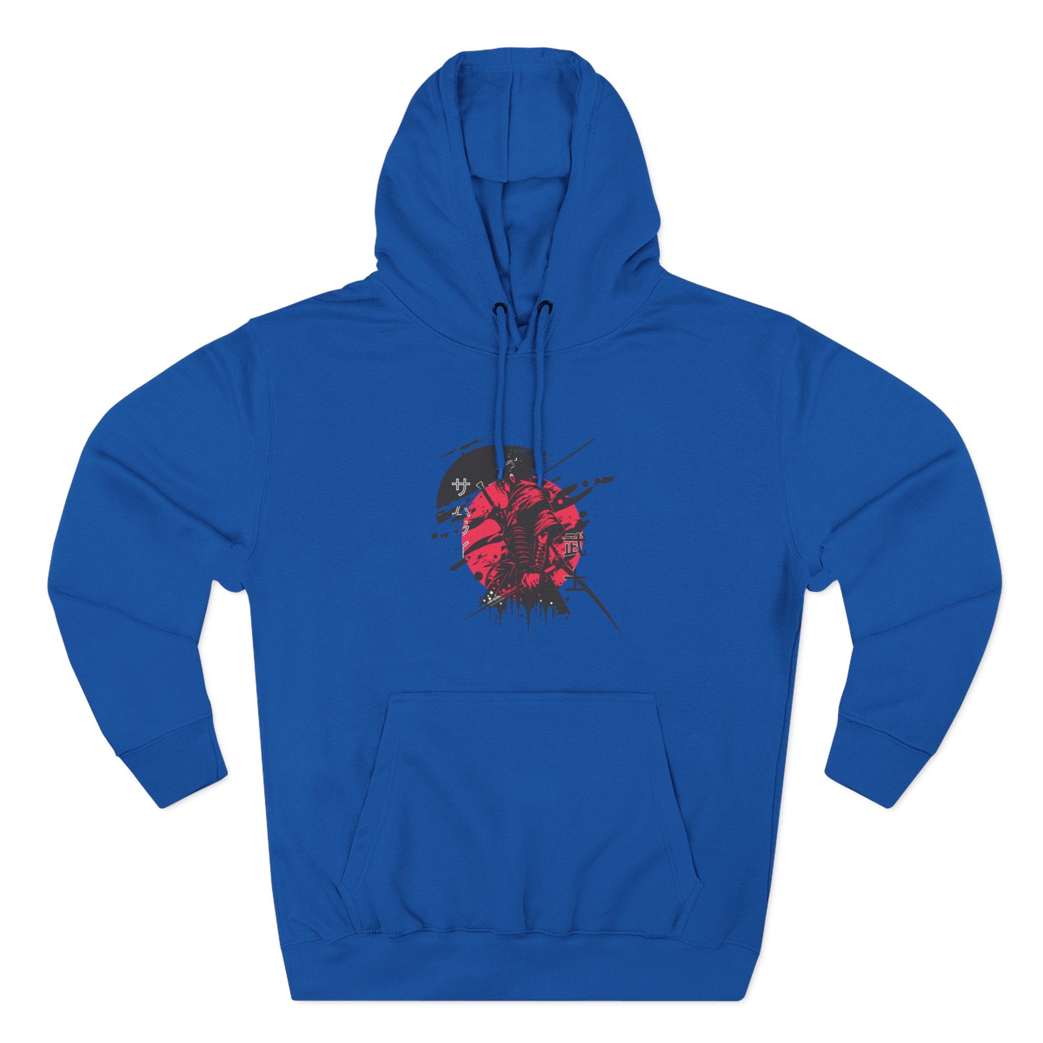 Grunge Rising Hoodie — Red Sun Graphic Fleece Hoodie
