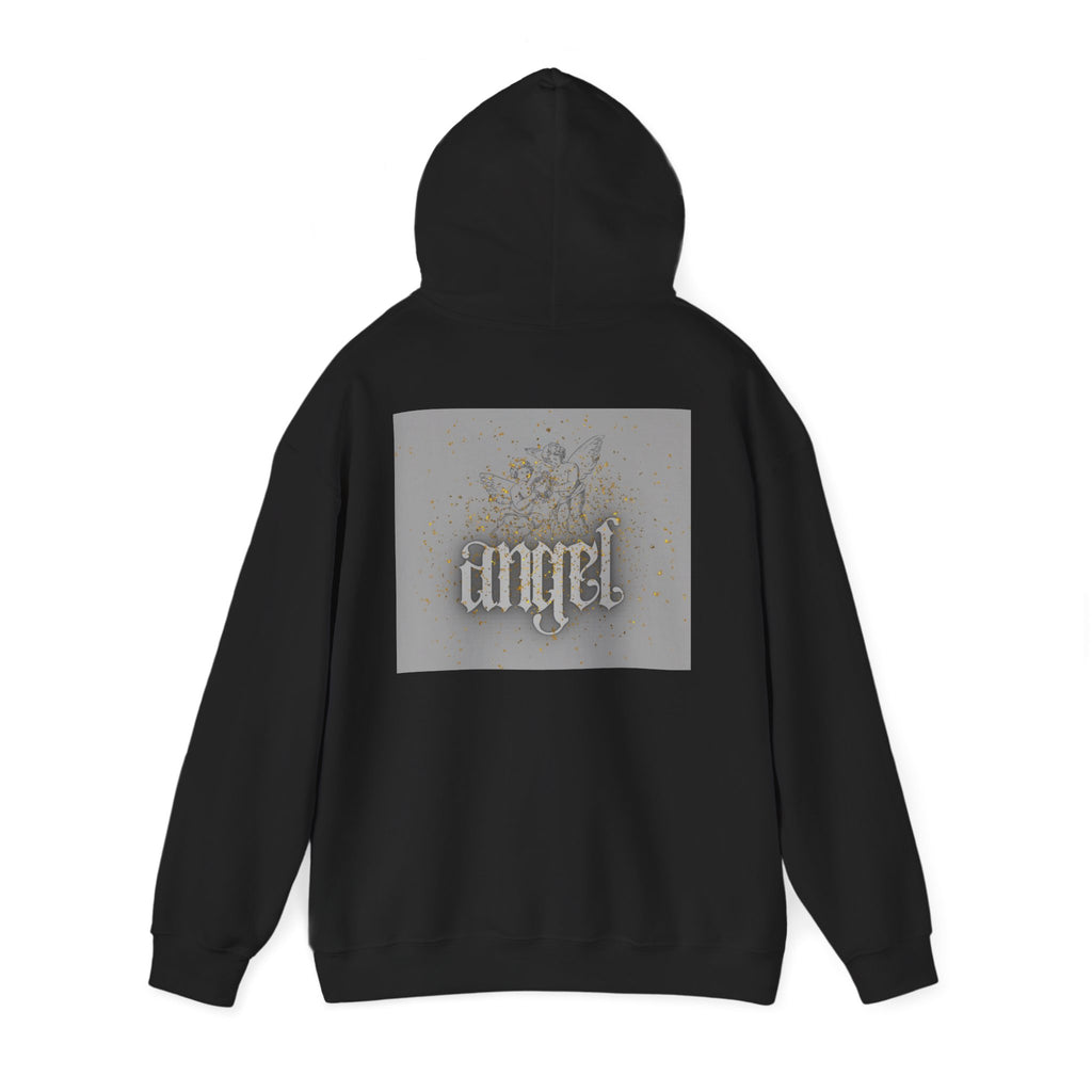 Angel Gothic Hoodie — White Graphic Hooded Sweatshirt