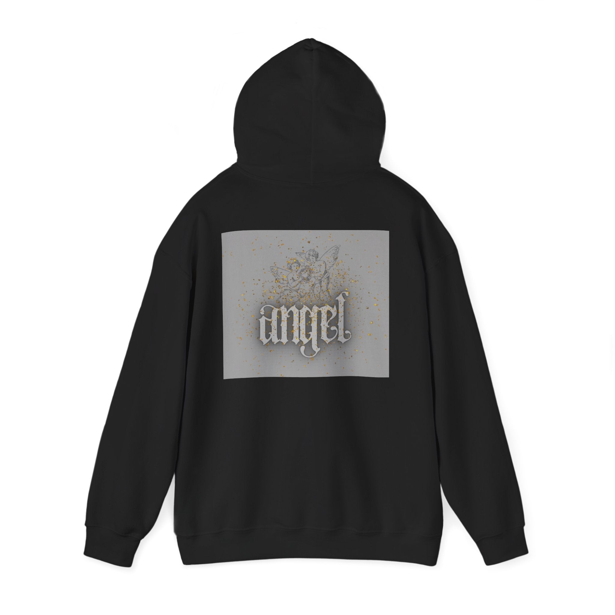 Angel Gothic Hoodie — White Graphic Hooded Sweatshirt
