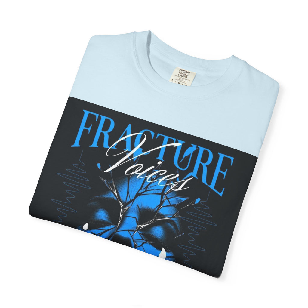 Graphic T-Shirt — "Fracture Voices" Blue Face Design (Back "Legaciess" Logo)