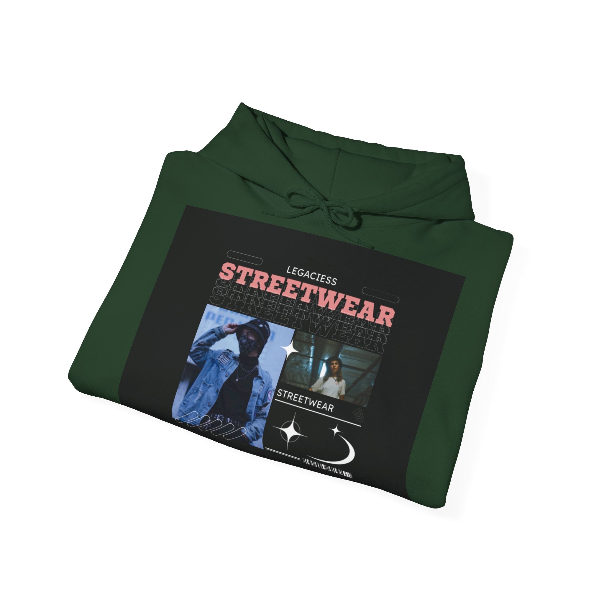 Streetwear Collage Hoodie — Retro Urban Graphic Sweatshirt