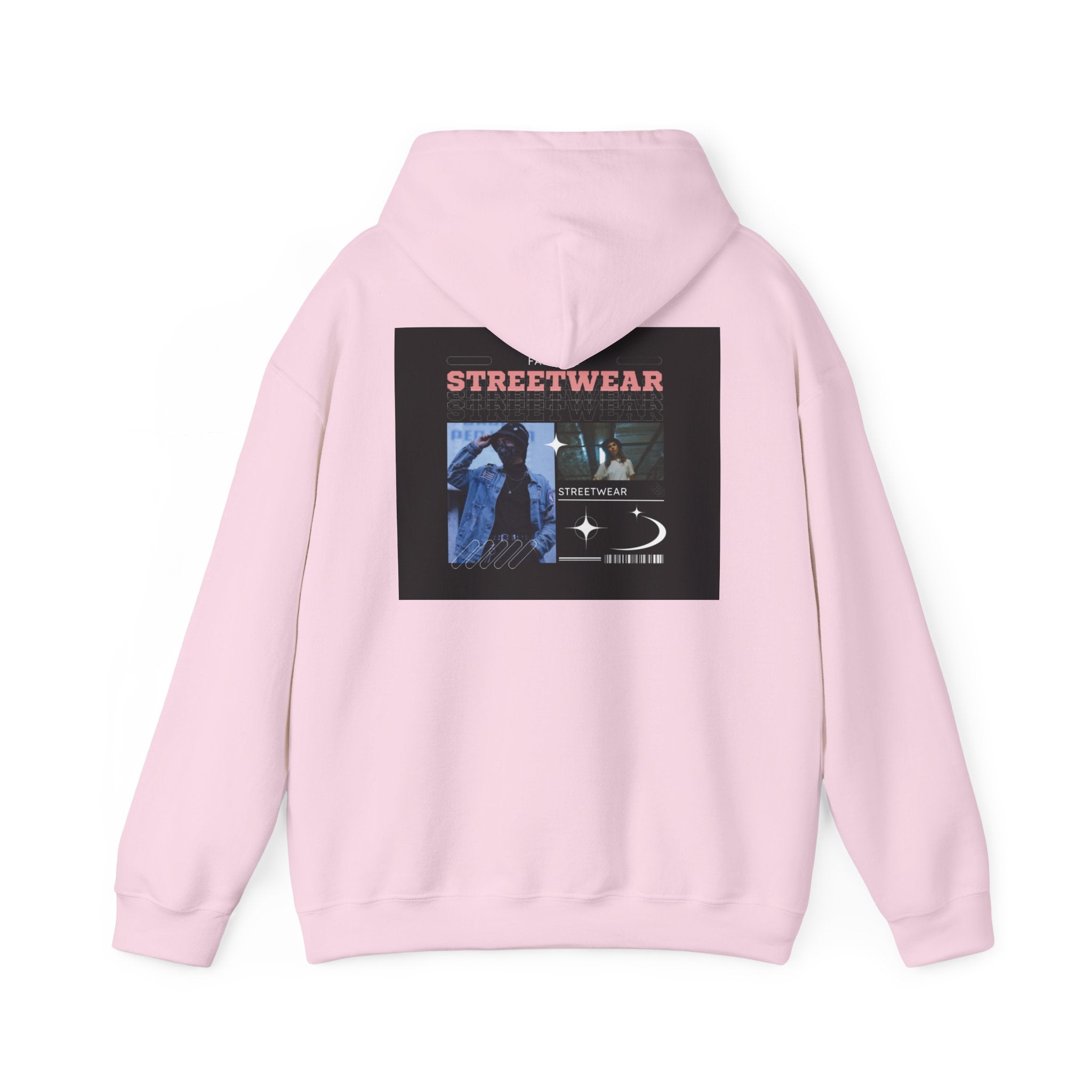 Streetwear Graphic Hoodie — Vintage Noir Collage "STREETWEAR" Design