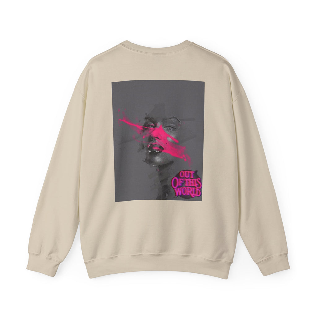 Graphic Sweatshirt — 'Out of This World' Neon Portrait Crewneck