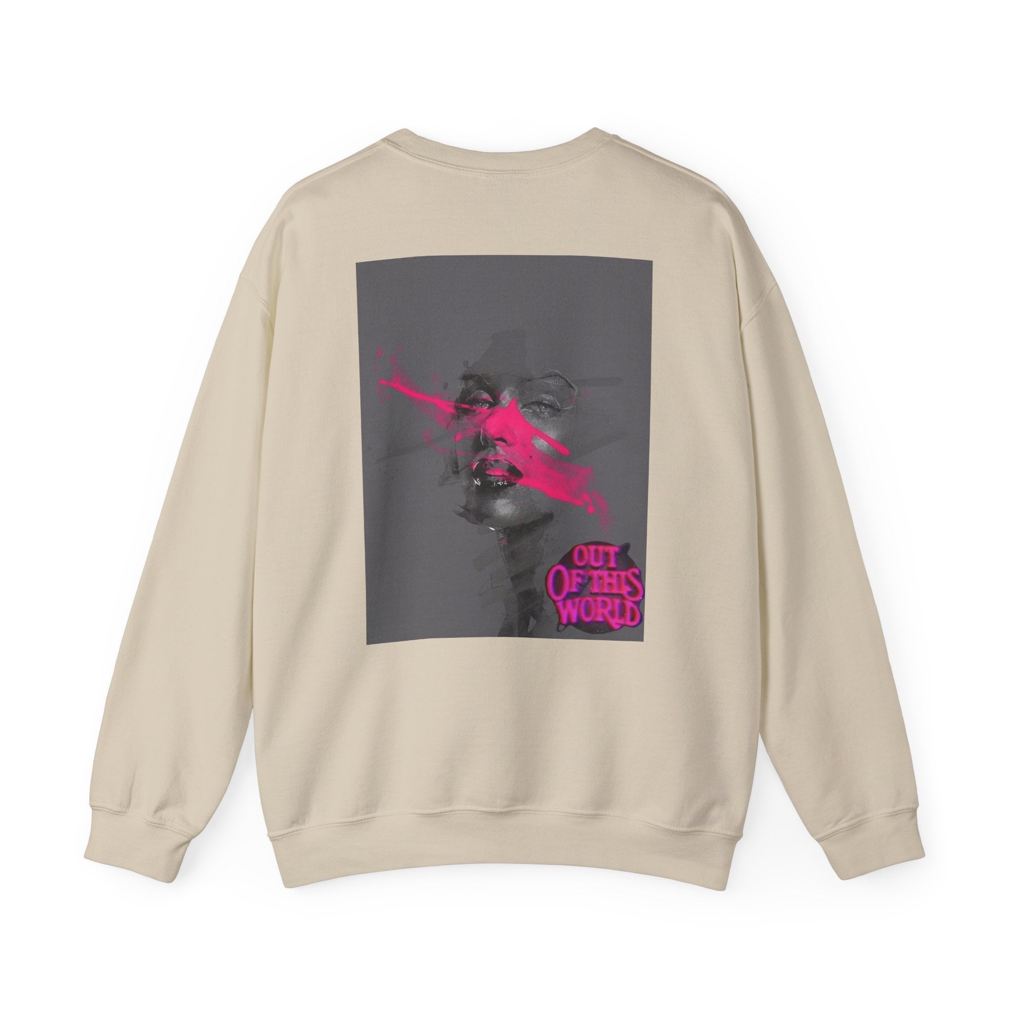 Graphic Sweatshirt — 'Out of This World' Neon Portrait Crewneck