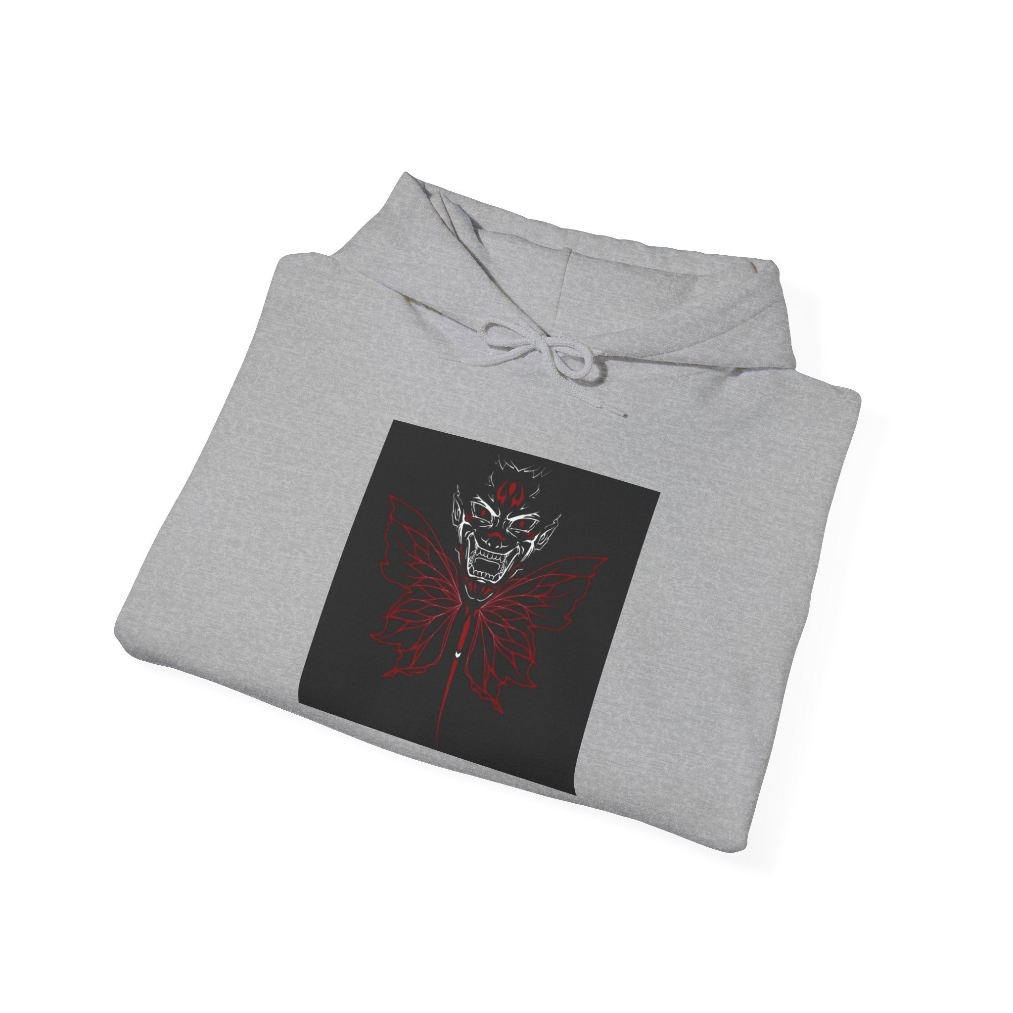 Demonic Butterfly Hoodie - Dark Gothic Skull Winged Design