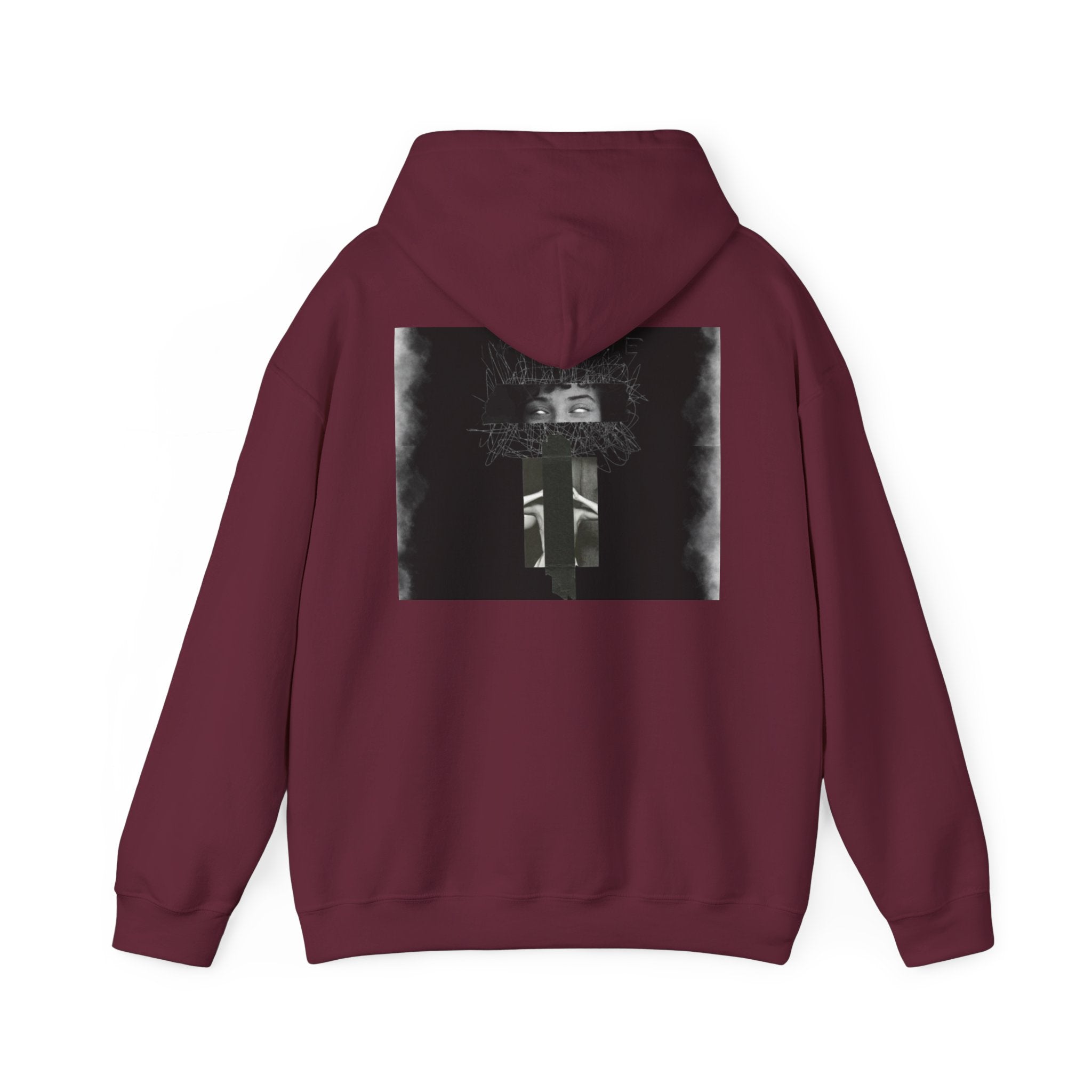 Mystic Window Hoodie — Gothic Portrait Smoke Graphic Hooded Sweatshirt
