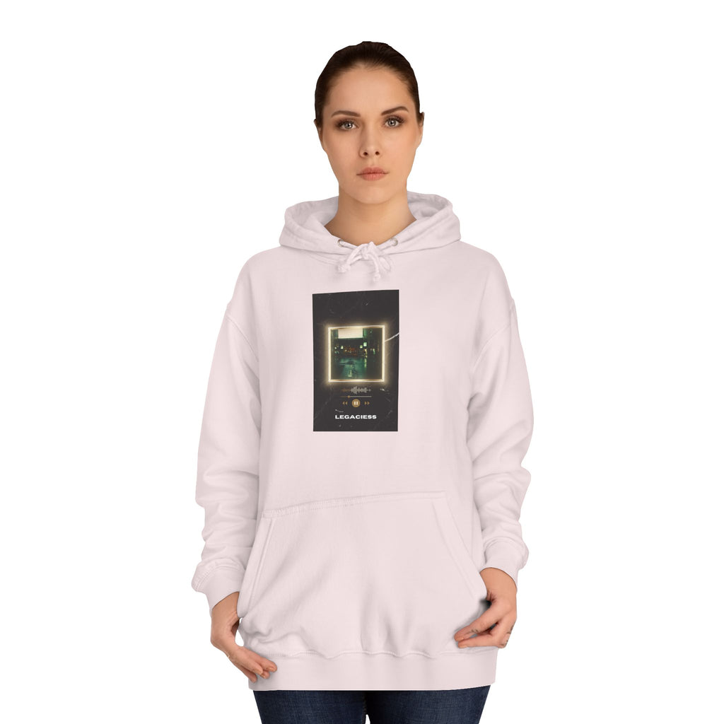 College Hoodie — Retro Neon Square Album Art Design