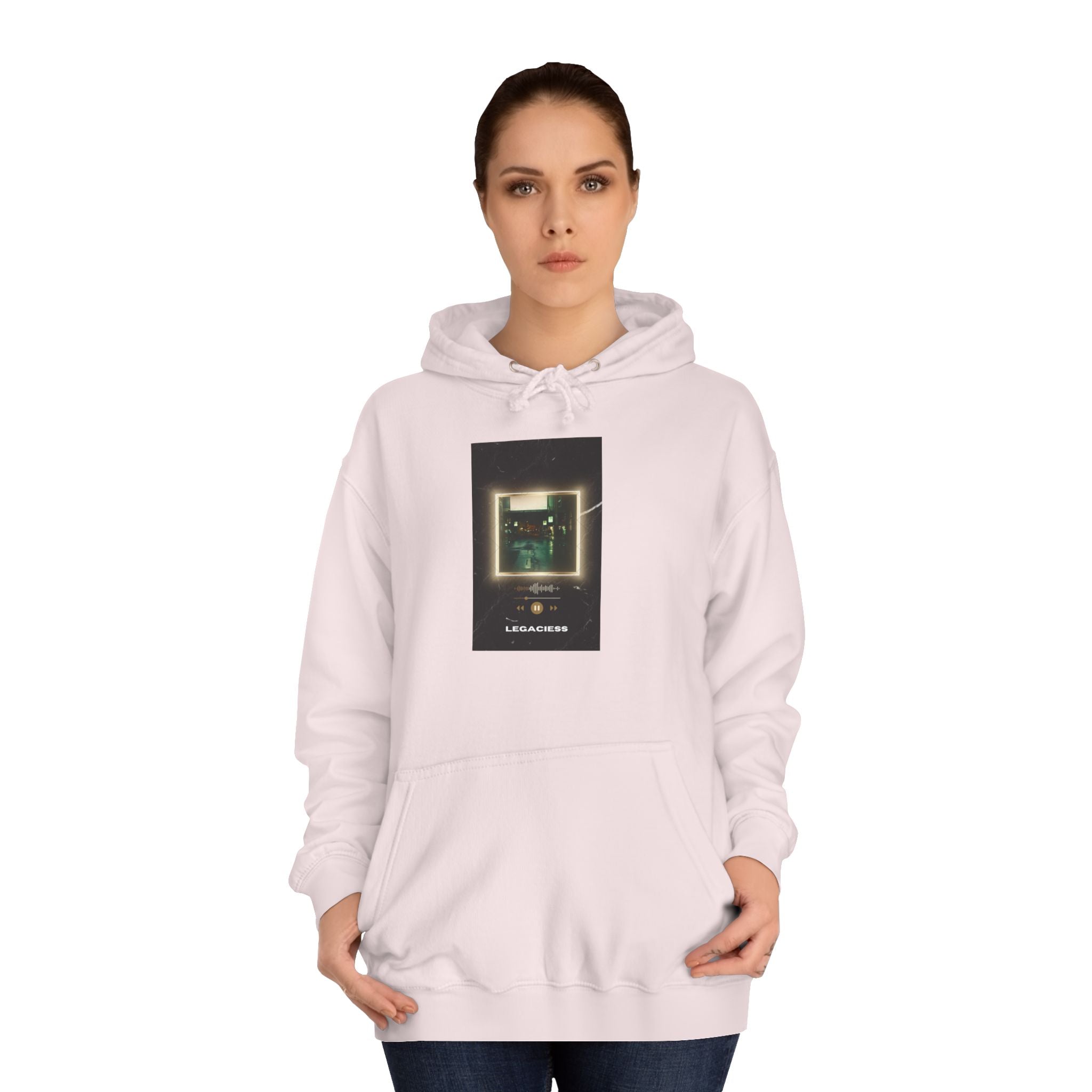 College Hoodie — Retro Neon Square Album Art Design