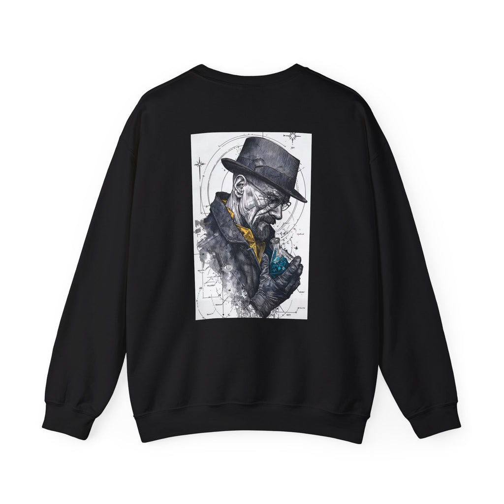 Crewneck Sweatshirt — Heisenberg Portrait with Blue Crystal Art