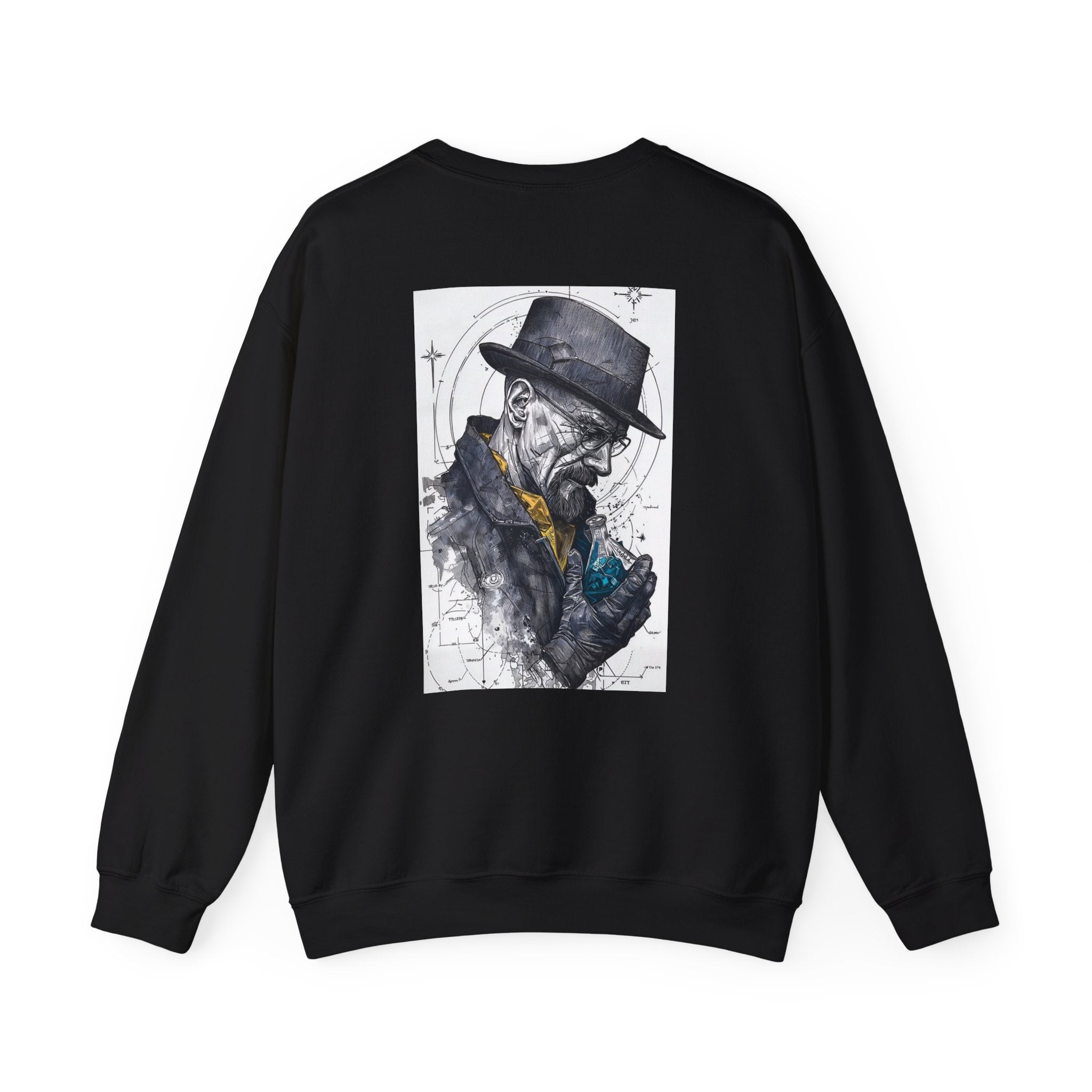 Crewneck Sweatshirt — Heisenberg Portrait with Blue Crystal Art