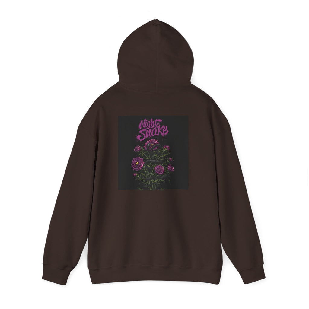 Floral Snake Hoodie — Dark Rose Garden Graphic Sweatshirt
