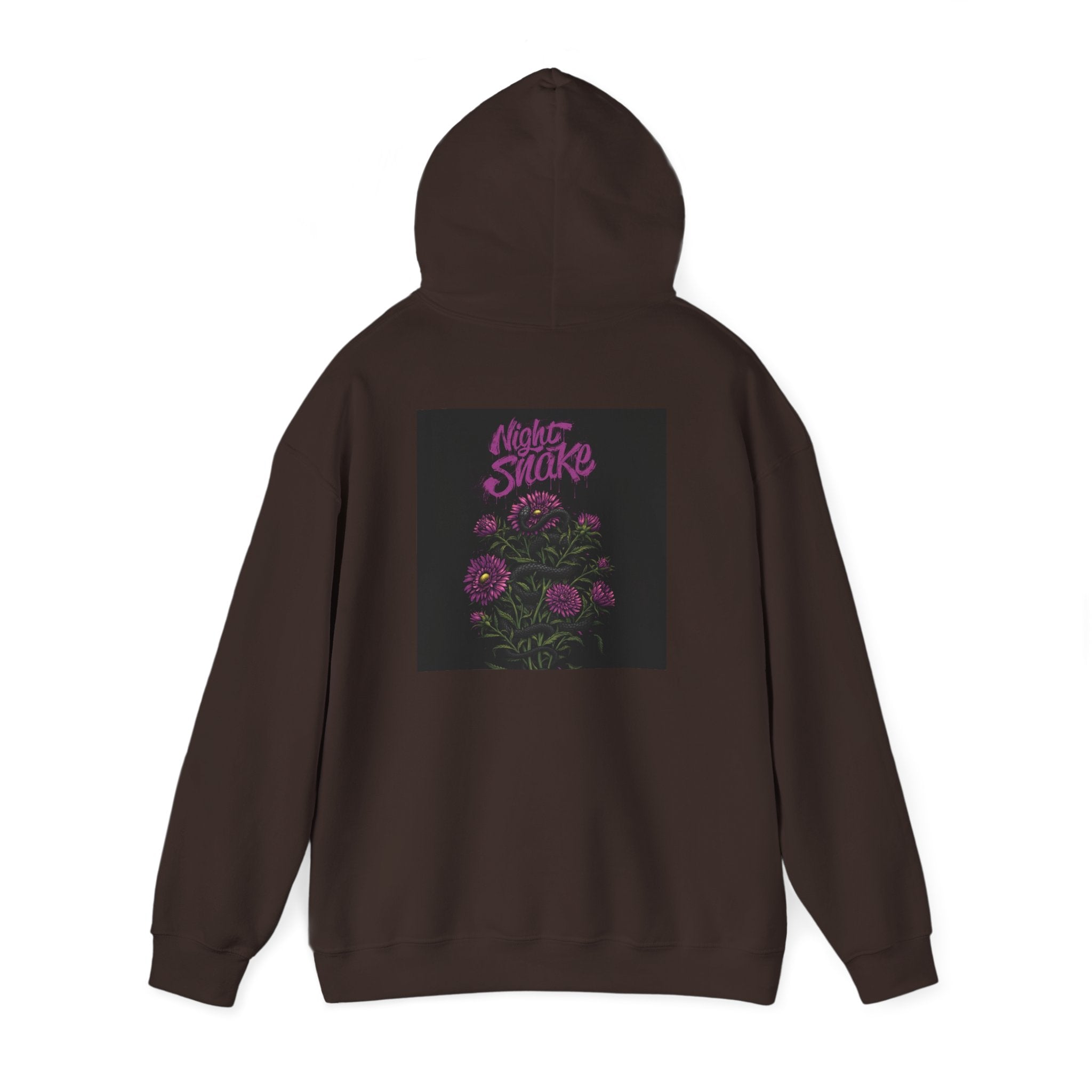Floral Snake Hoodie — Dark Rose Garden Graphic Sweatshirt