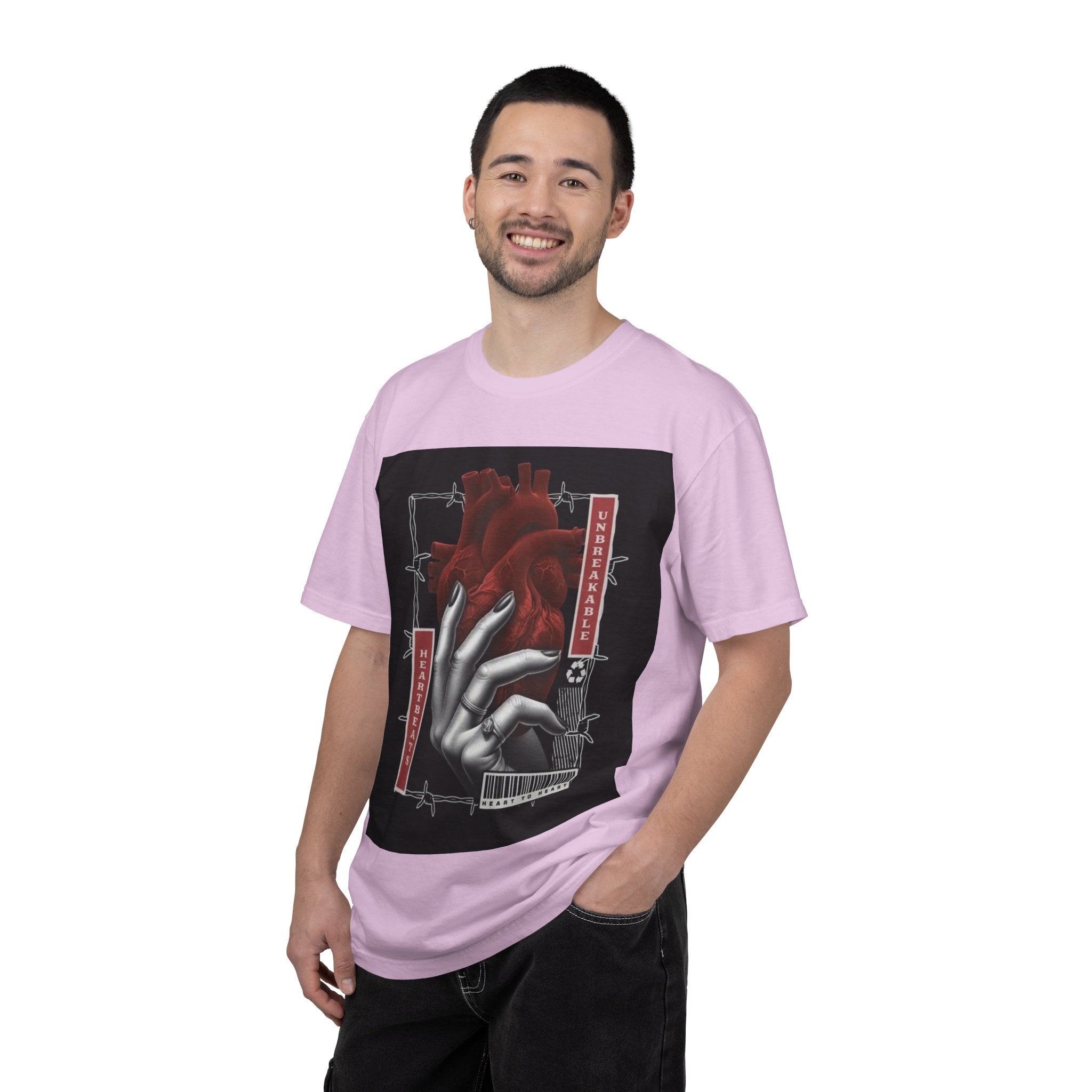 Graphic Heart & Hand T‑Shirt — 'Heartbeat' Gothic Streetwear Tee