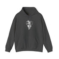Abstract Heart Mask Hoodie — Surreal Black & White Graphic Pullover