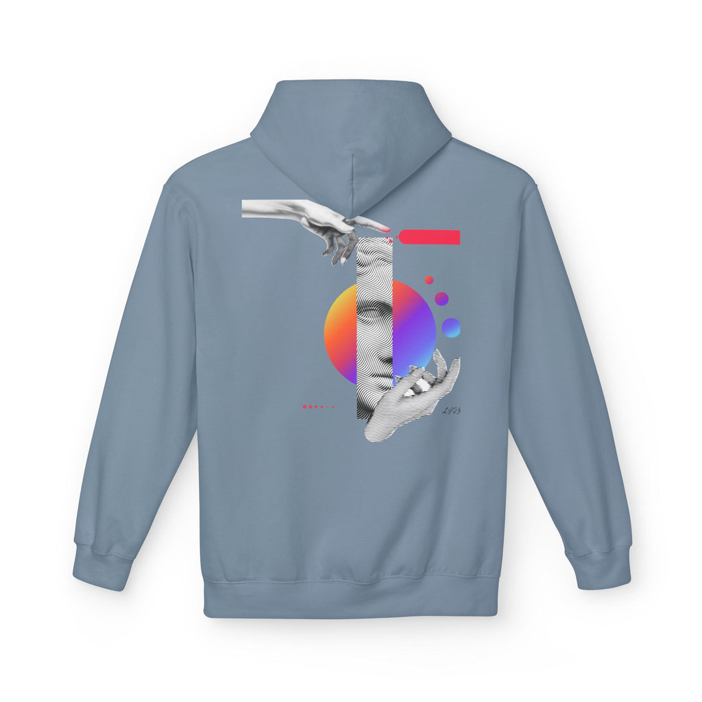 Hoodie — Abstract Hands & Gradient Orb Art Sweatshirt