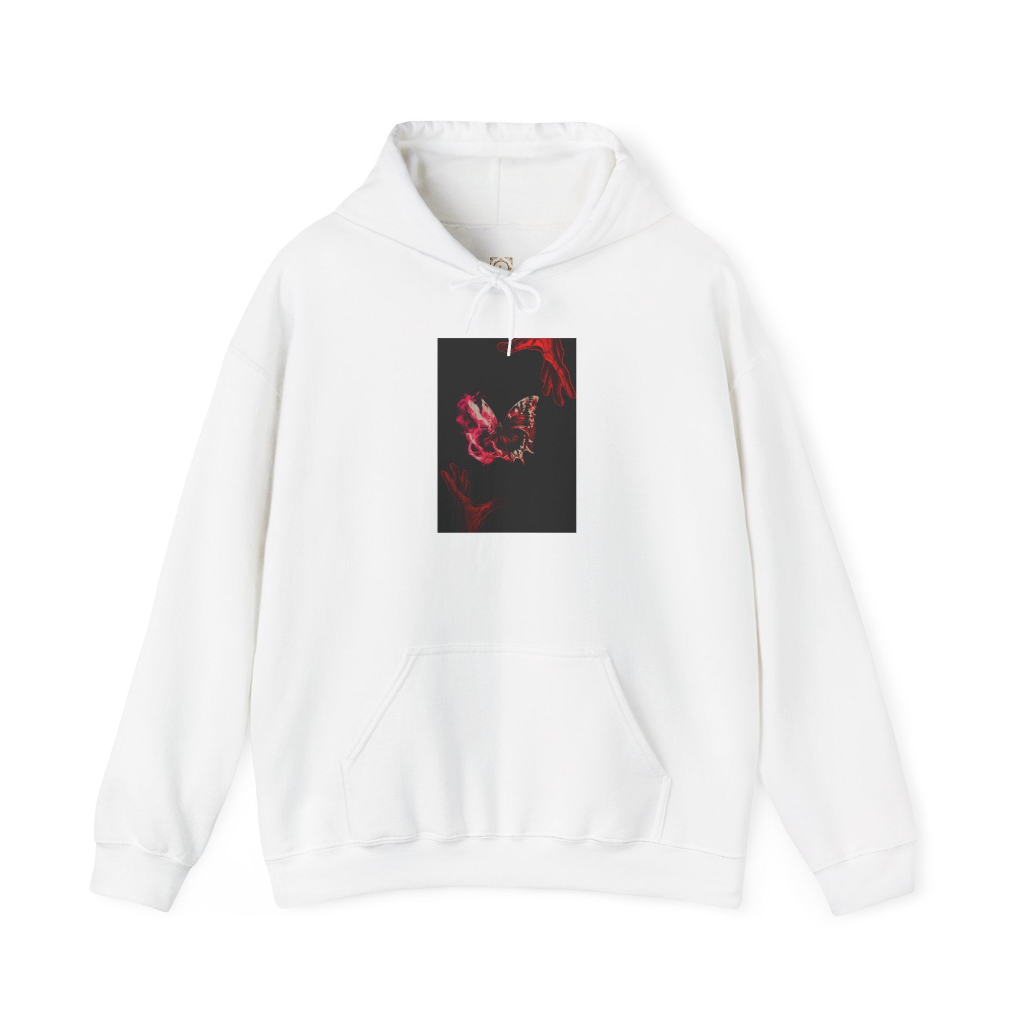 Floral Smoke Hoodie — Dark Red Rose Graphic Hooded Sweatshirt