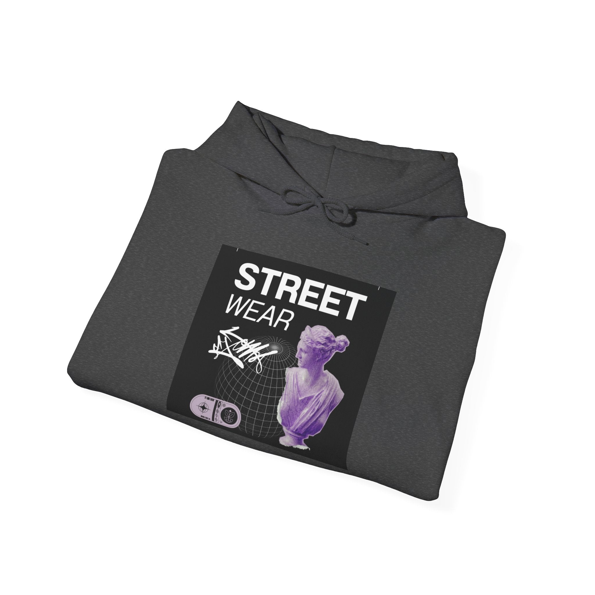 Streetwear Hoodie — 'STREET WEAR' Vaporwave Statue Graphic Pullover