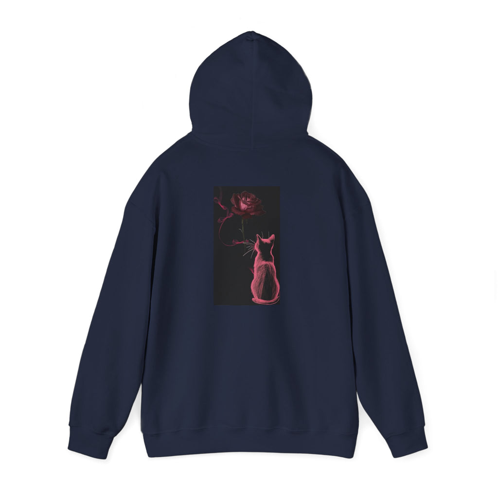 Cat Moonlight Hoodie — Neon Pink Cat Silhouette Sweatshirt