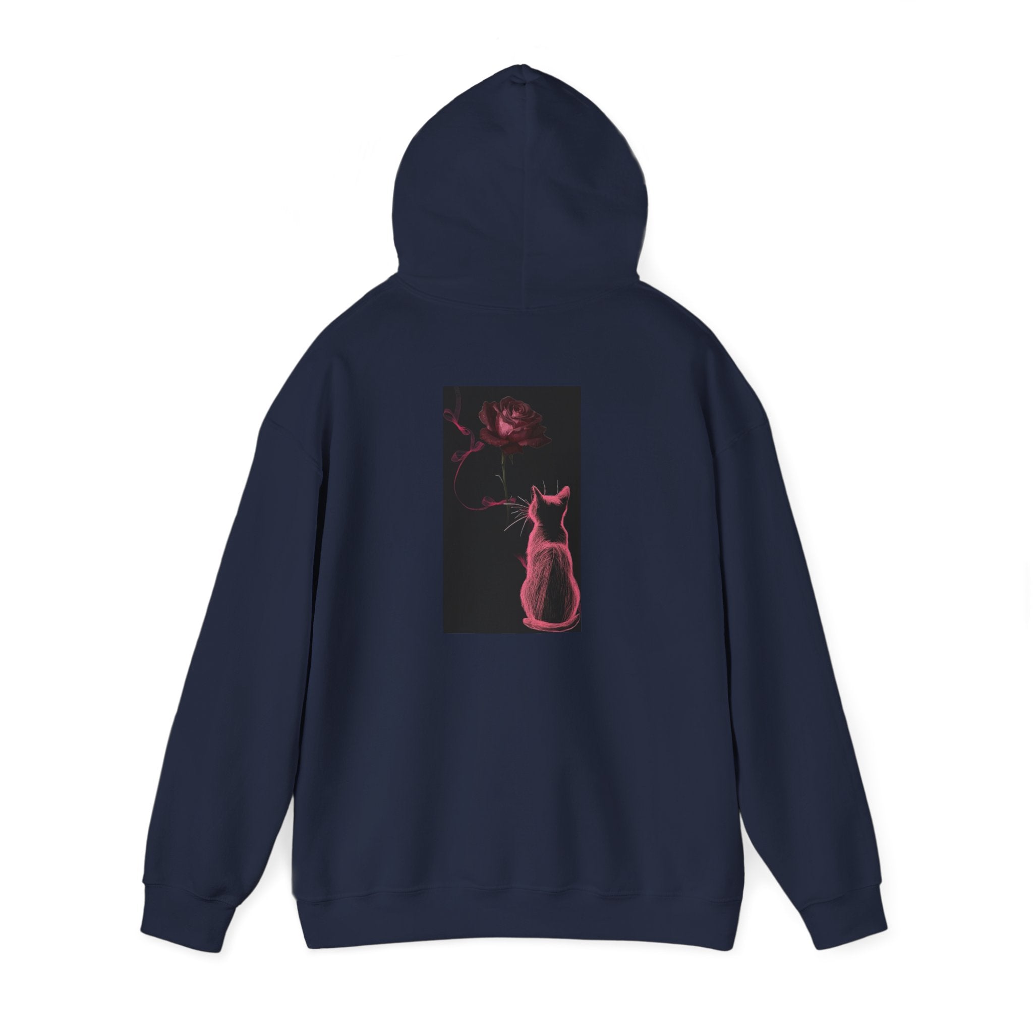 Cat Moonlight Hoodie — Neon Pink Cat Silhouette Sweatshirt