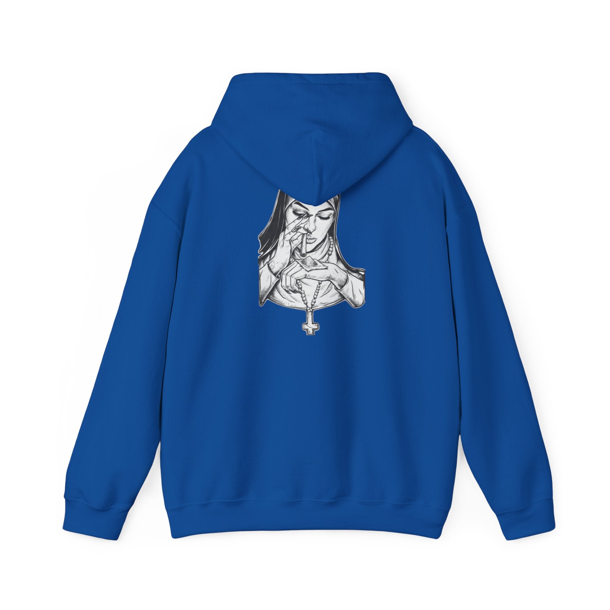 Praying Nun Graphic Hoodie – Gothic Religious Illustration Sweatshirt
