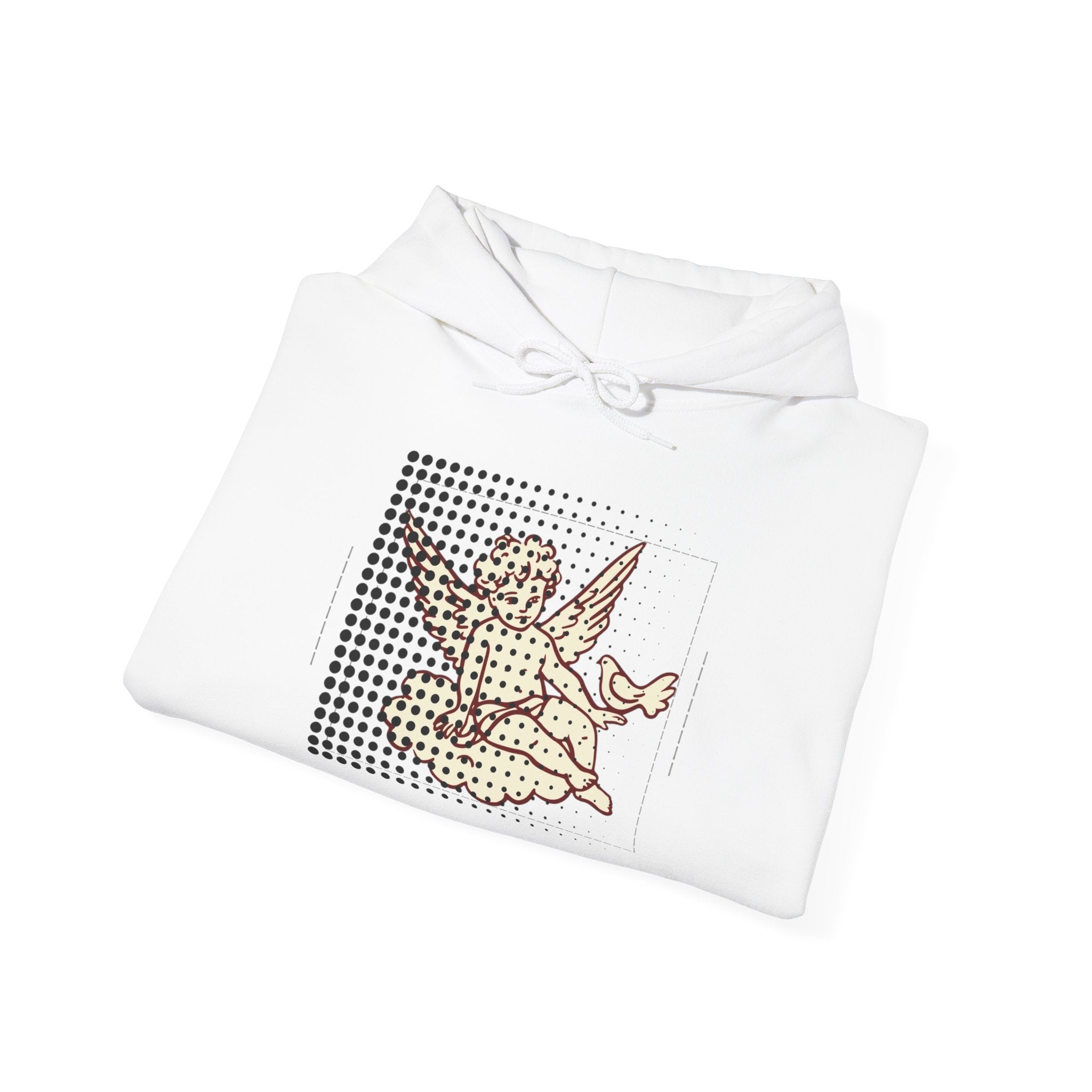 Cherub Dot Art Hoodie — Vintage Angel Graphic Pullover