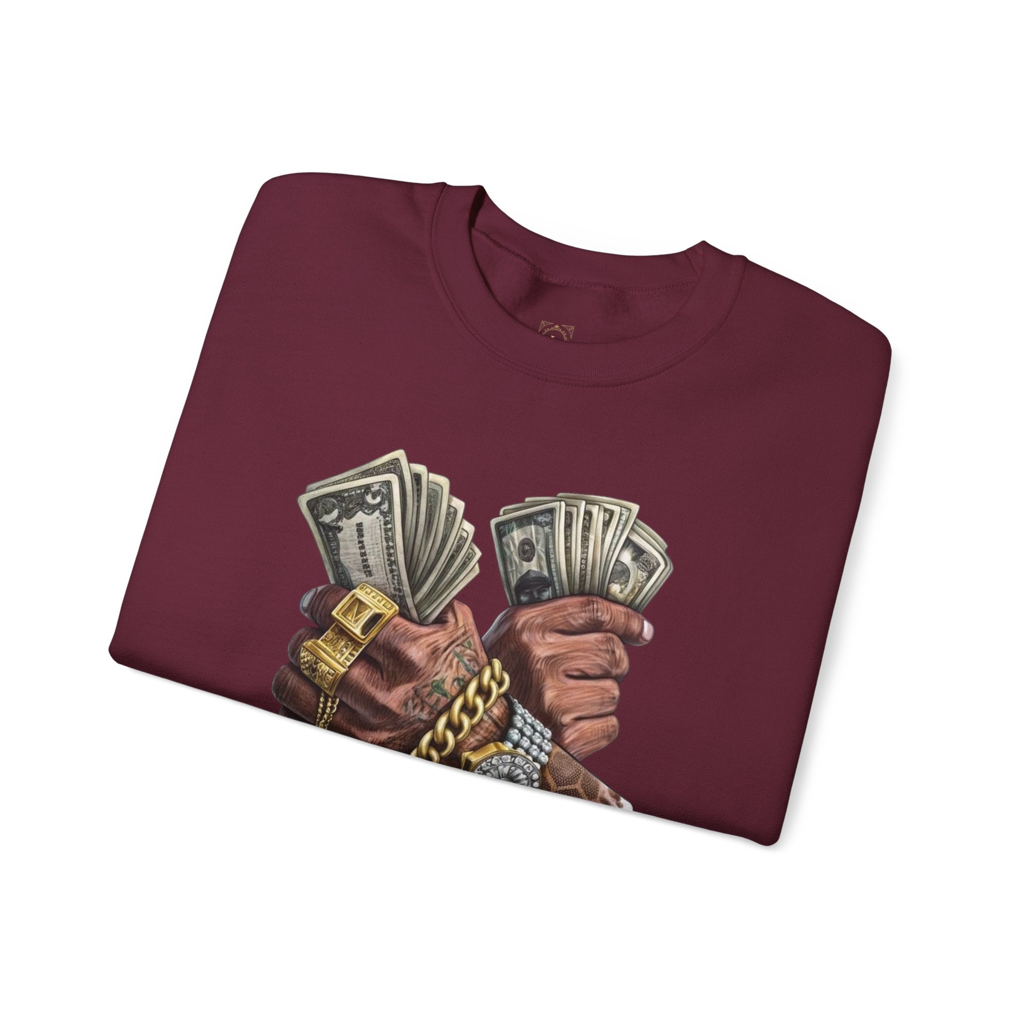 Crewneck Sweatshirt — 'Trust No One' Money Hands Graphic