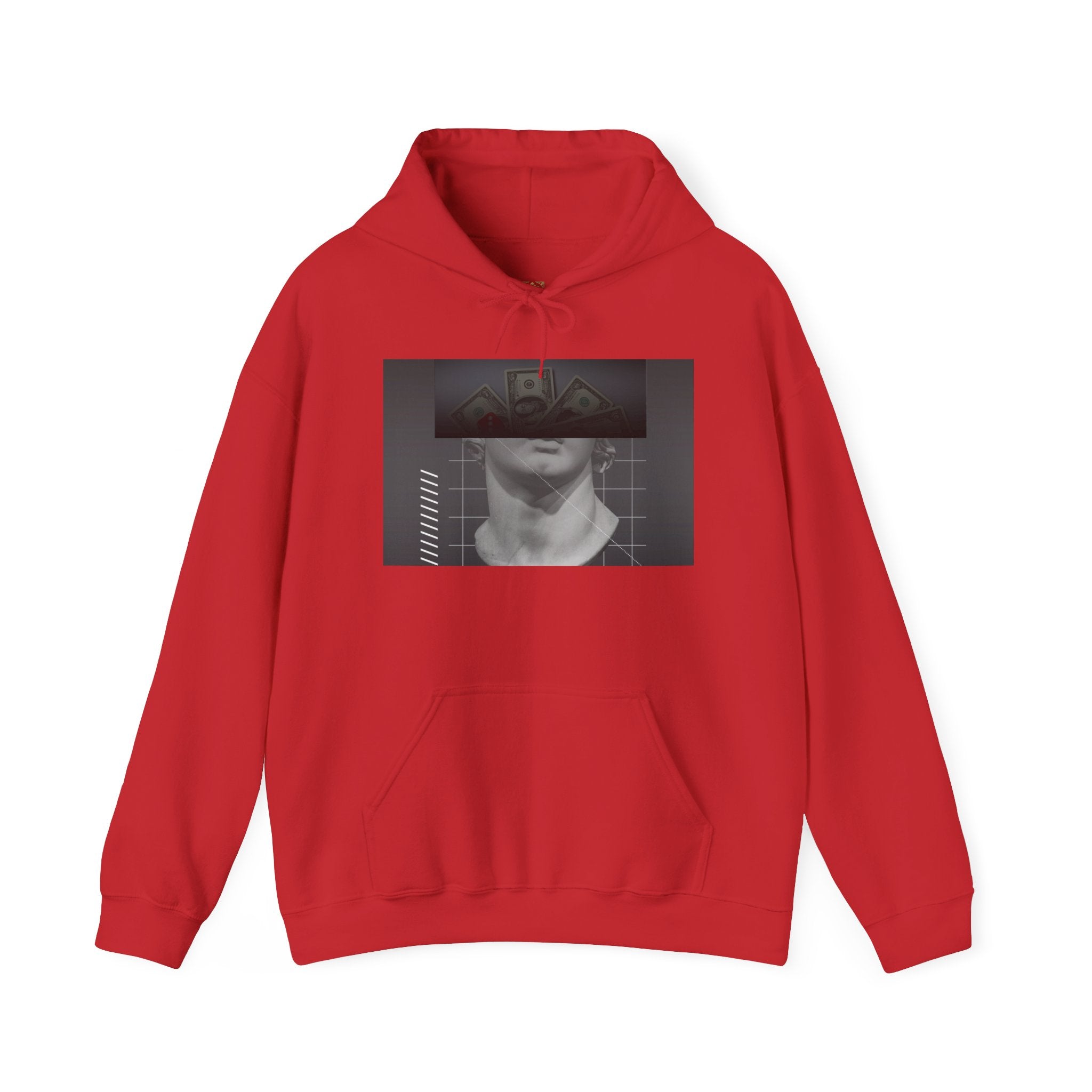 Graphic Hoodie — Black & White Glitch Portrait Hoodie