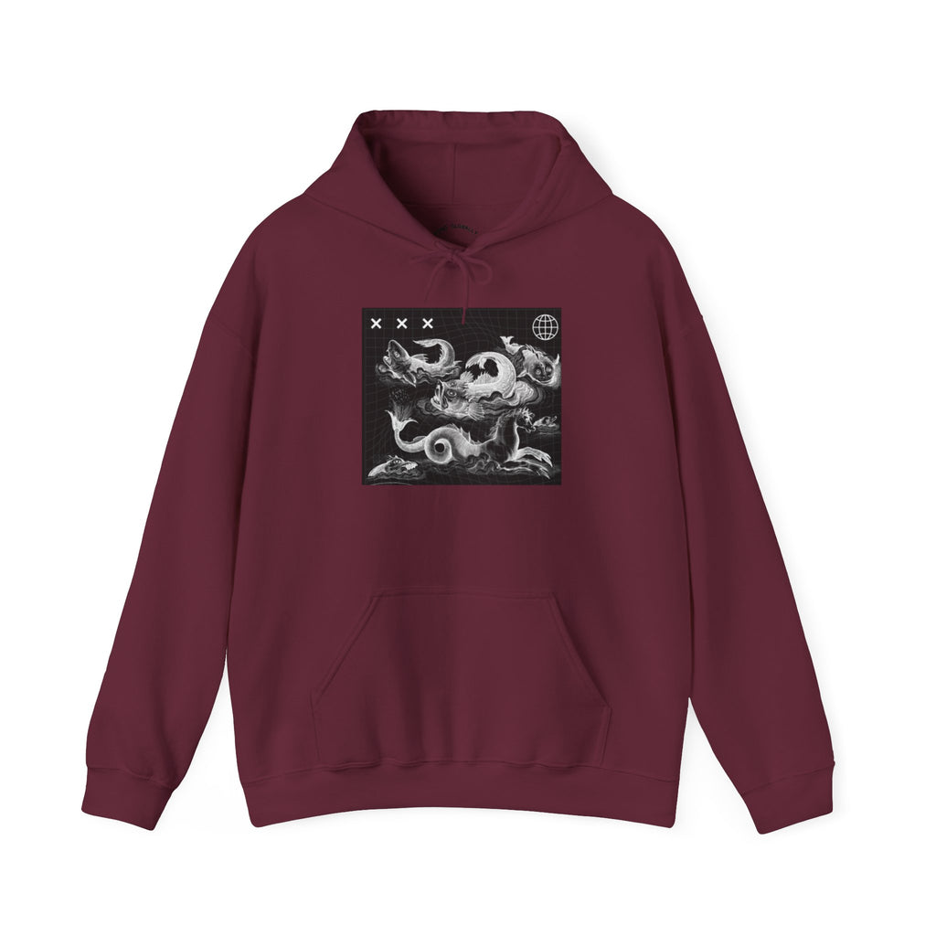Skull Waves Hoodie — Gothic Nautical Skull Graphic Pullover
