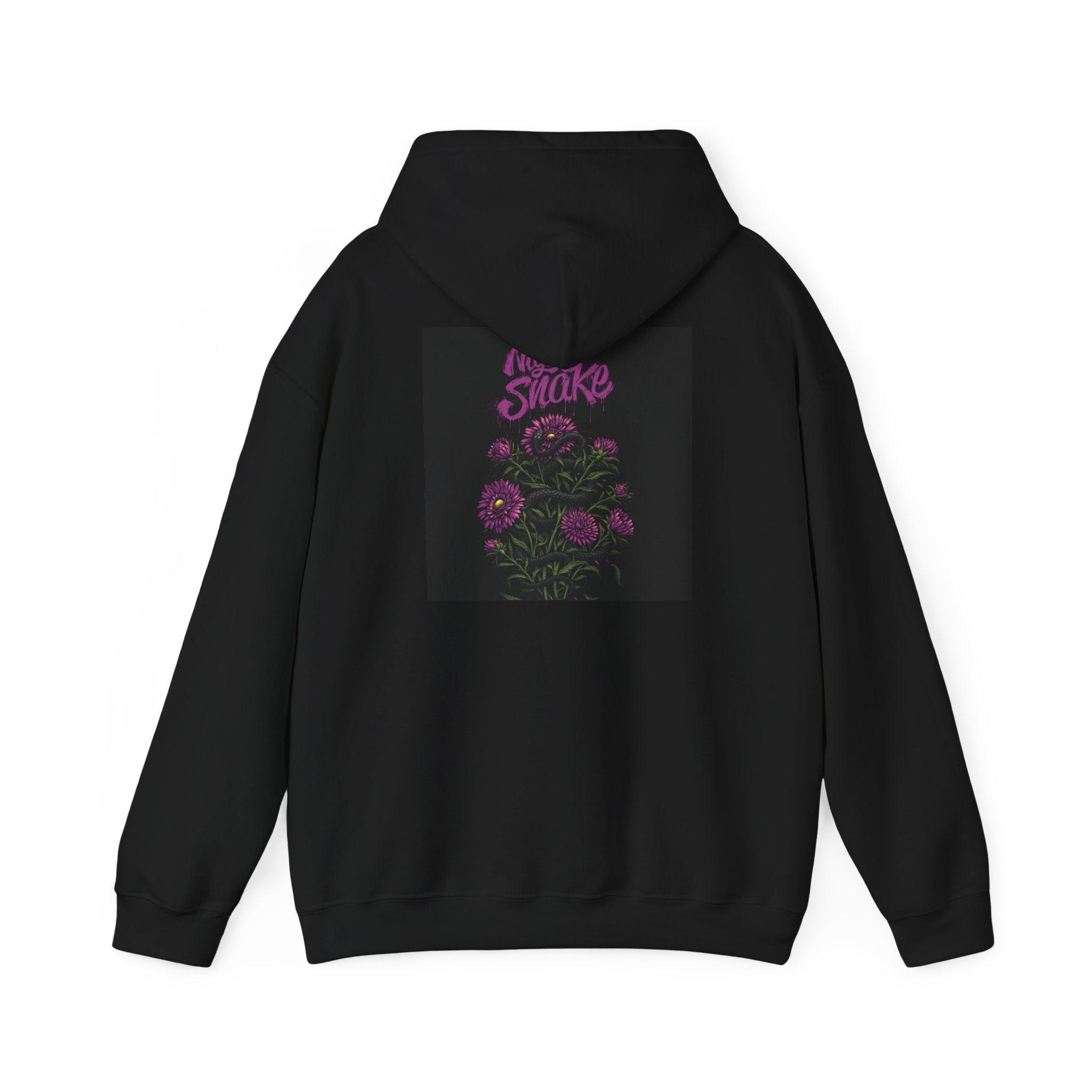 Floral Snake Hoodie — Dark Rose Garden Graphic Sweatshirt