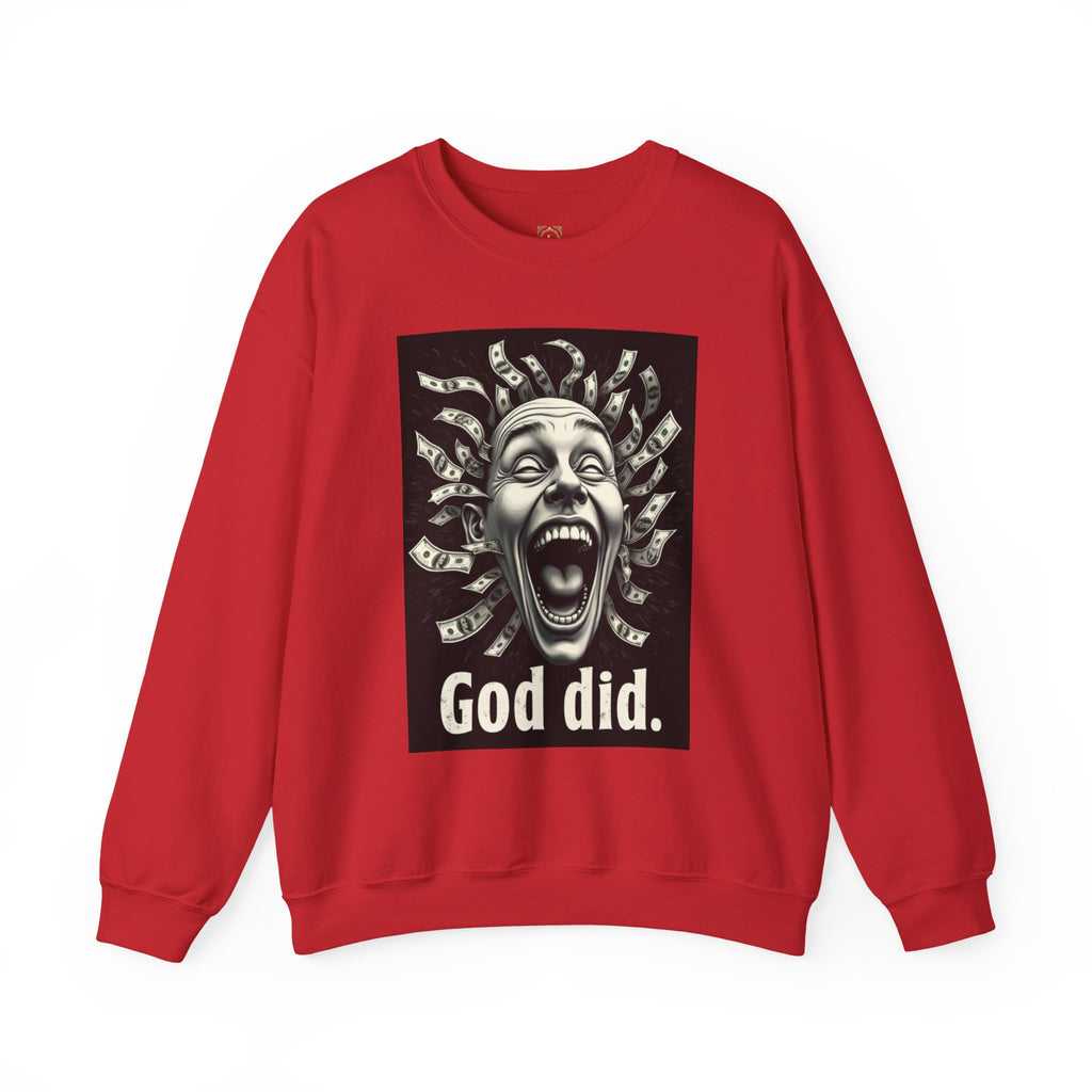 Sweatshirt — 'God Did.' Medusa Money Graphic Crewneck