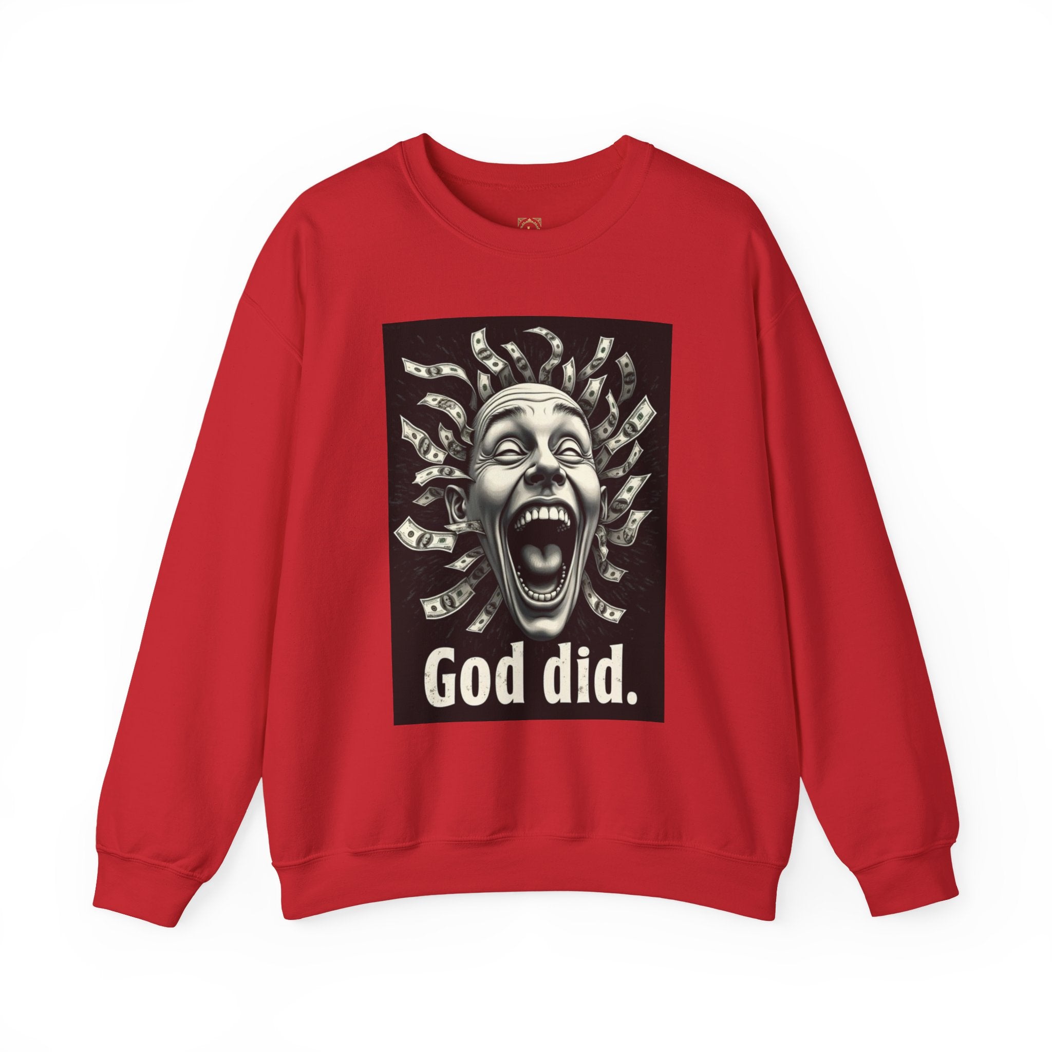 Sweatshirt — 'God Did.' Medusa Money Graphic Crewneck