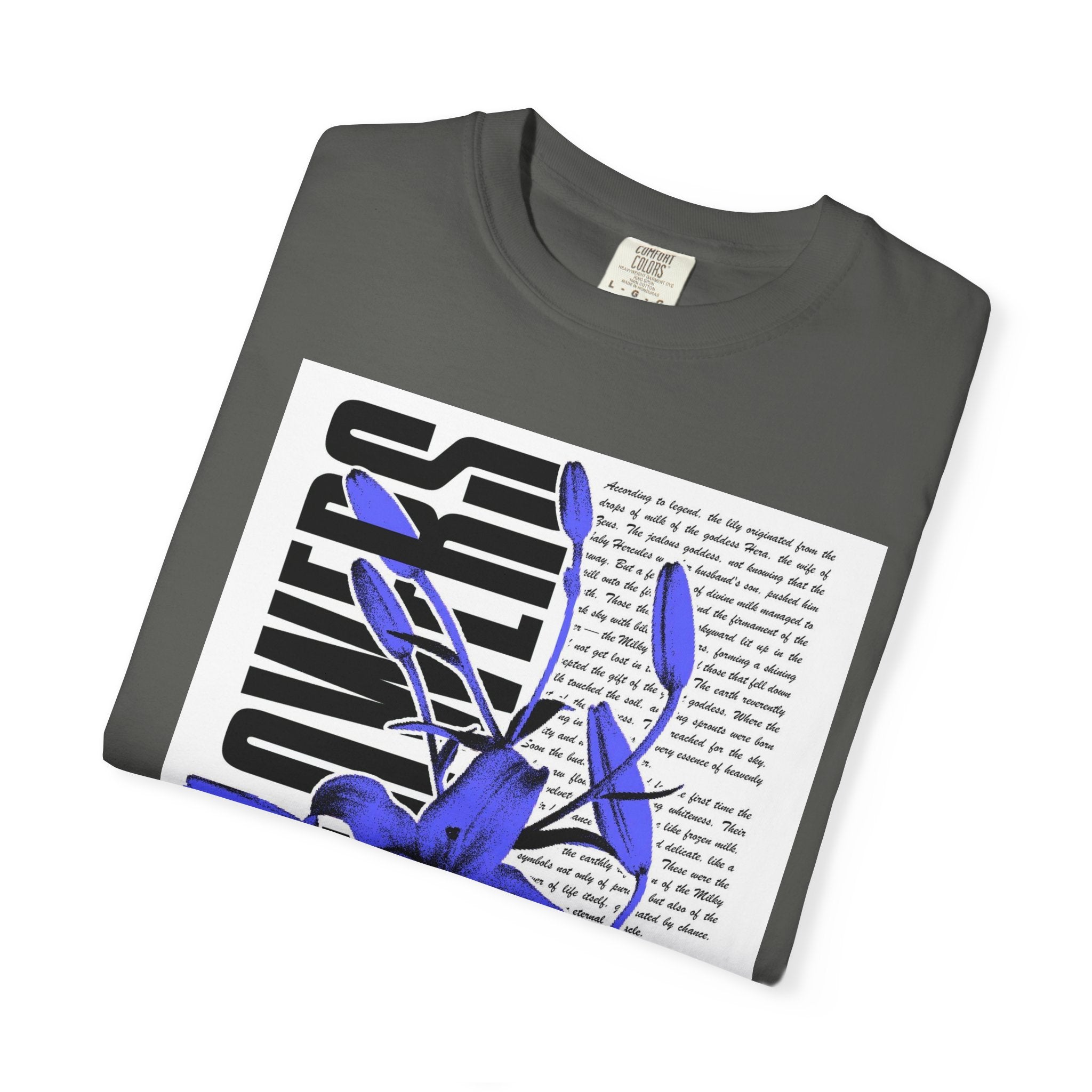 Floral Legacy Graphic T-Shirt — Bold Blue Orchid Design
