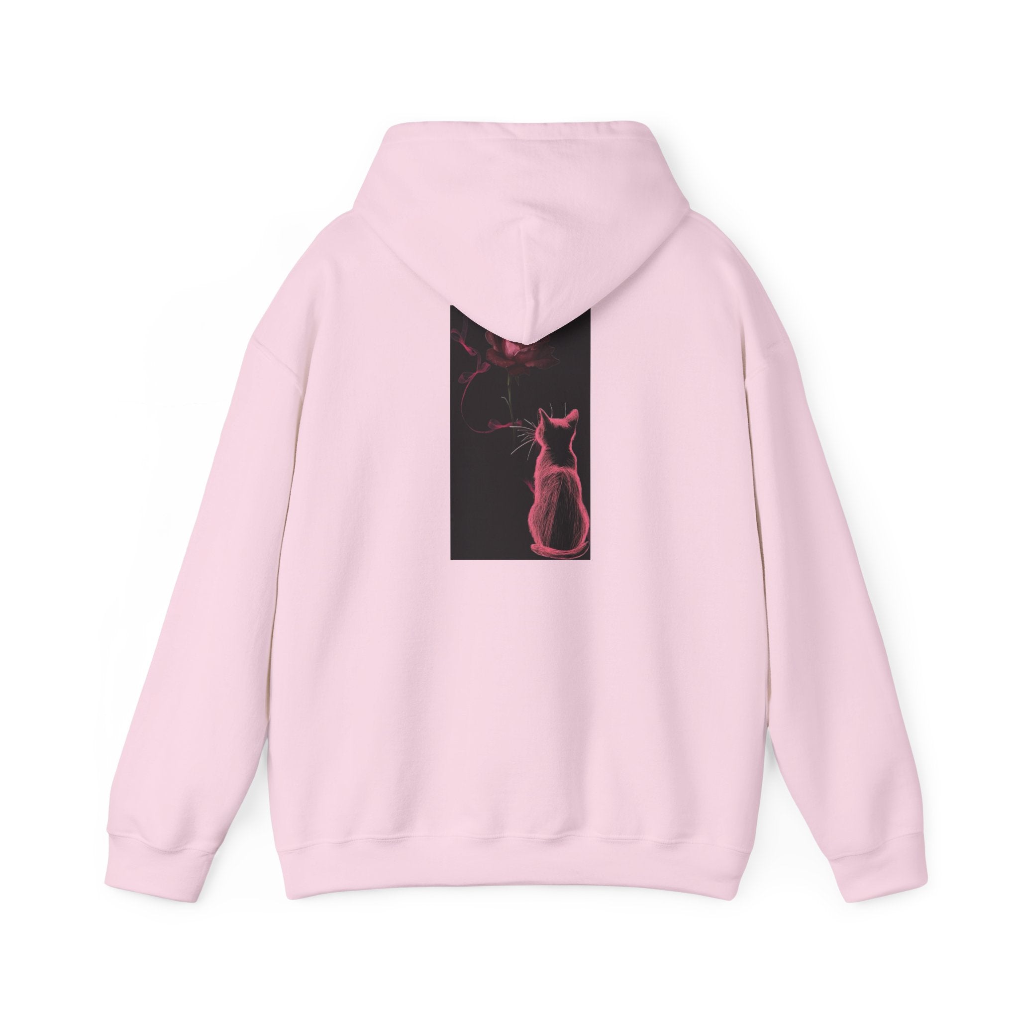 Cat Moonlight Hoodie — Neon Pink Cat Silhouette Sweatshirt