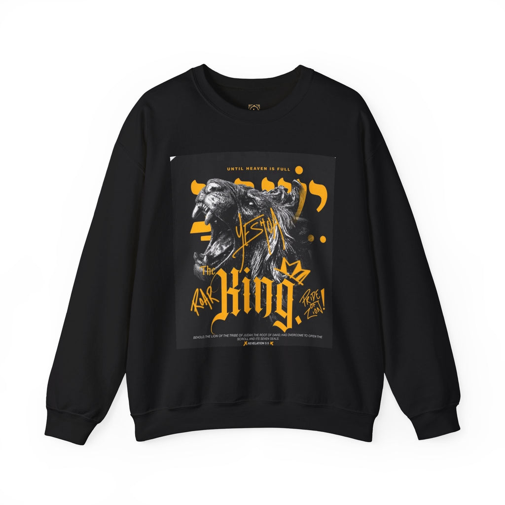 King Lion Crewneck Sweatshirt — 'King' Graphic Pullover for Bold Streetwear