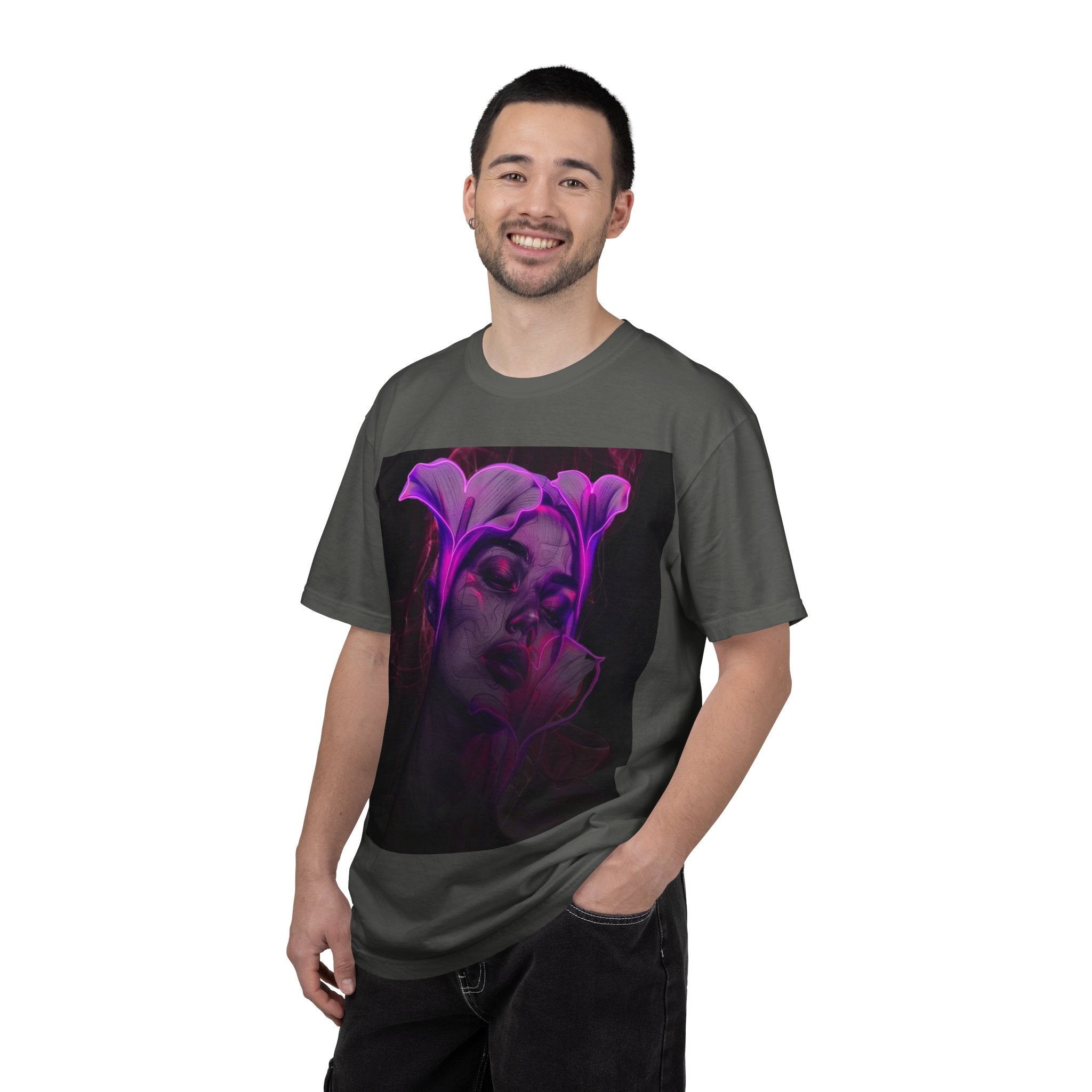 Mystic Purple Portrait T‑Shirt — Legaciess Logo Back