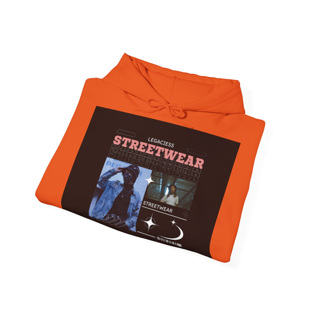Streetwear Collage Hoodie — Retro Urban Graphic Sweatshirt