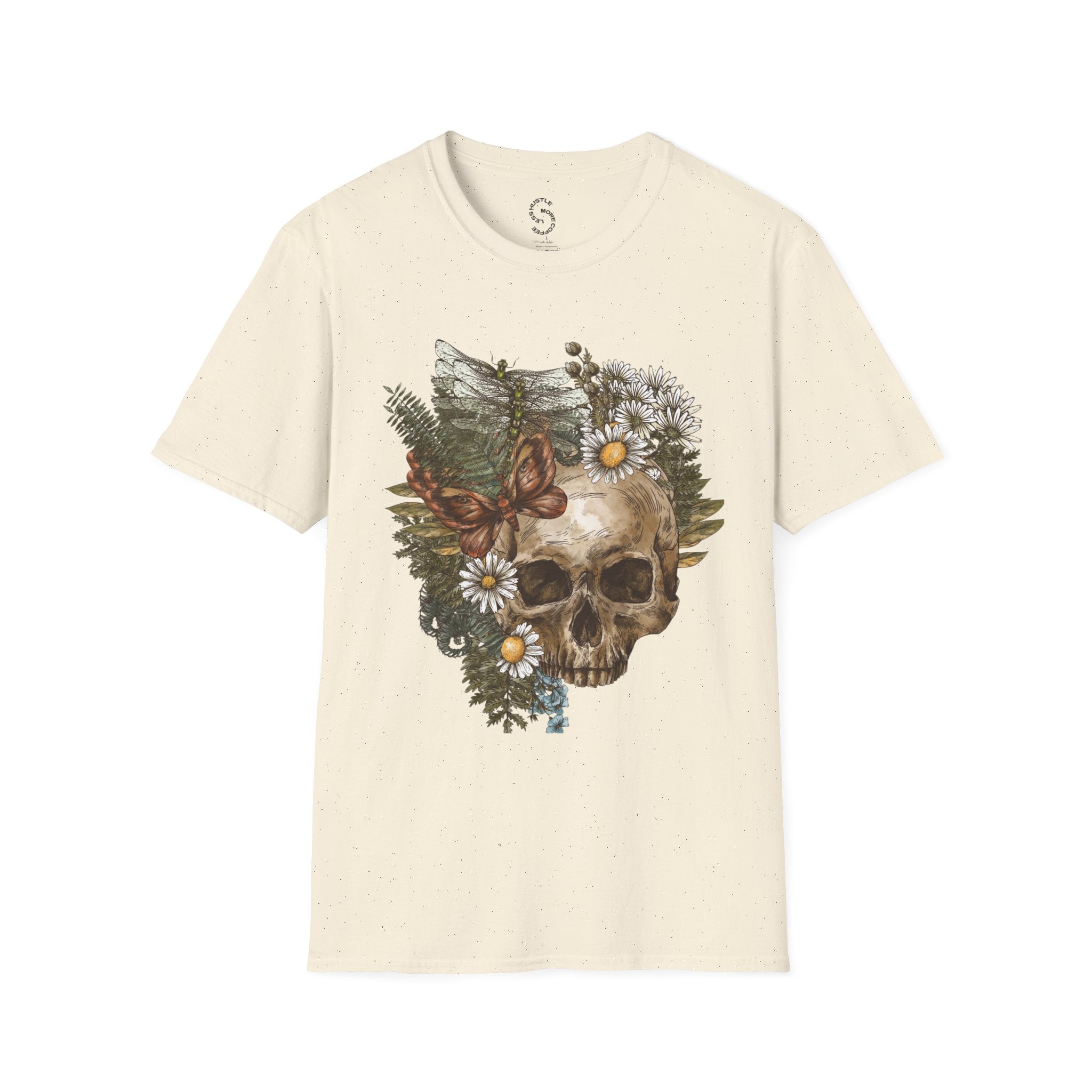 Skull & Daisies Graphic T-Shirt — Botanical Skull Floral Tee