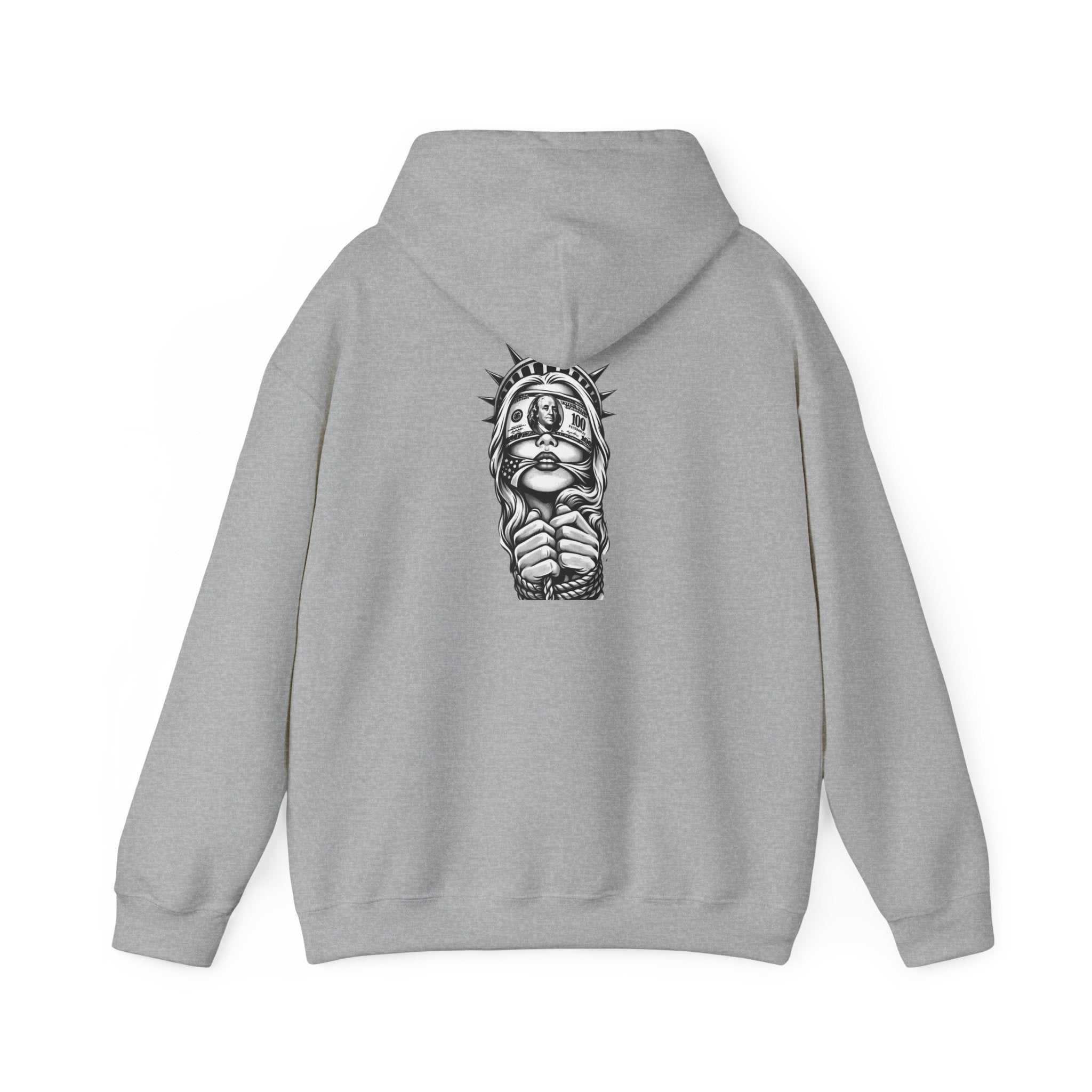 Statue of Liberty Prayer Hands Hoodie — Gothic Liberty Graphic Sweatshirt