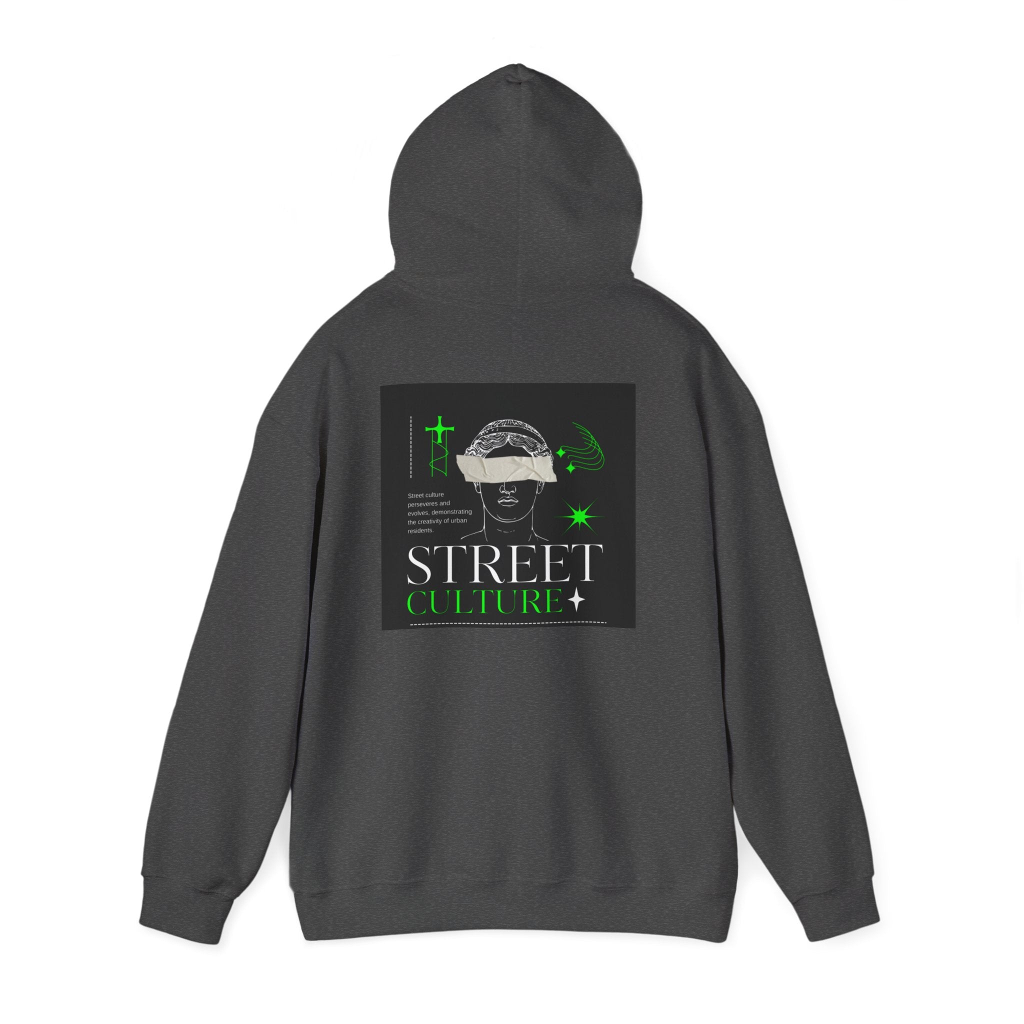 Street Culture Hoodie — Neon Green Graphic Urban Skull Sweatshirt