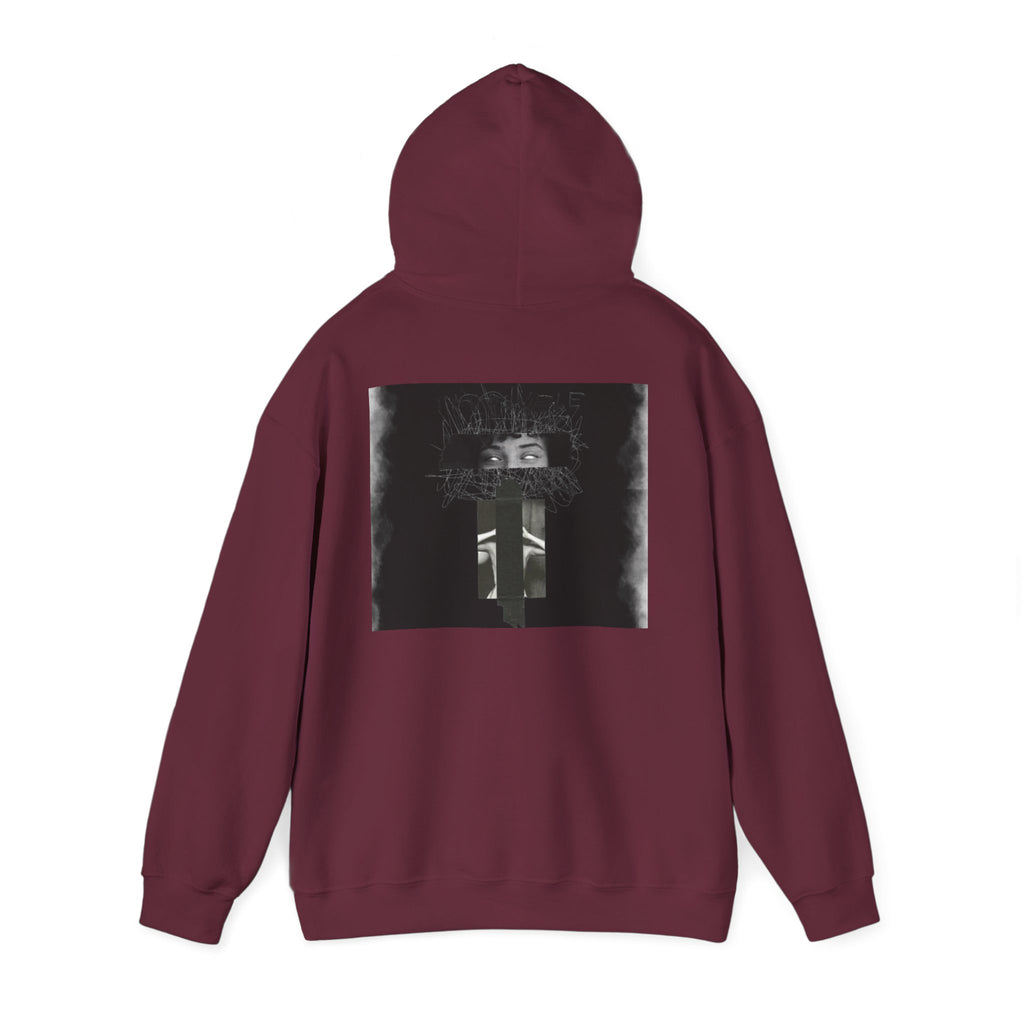 Mystic Window Hoodie — Gothic Portrait Smoke Graphic Hooded Sweatshirt