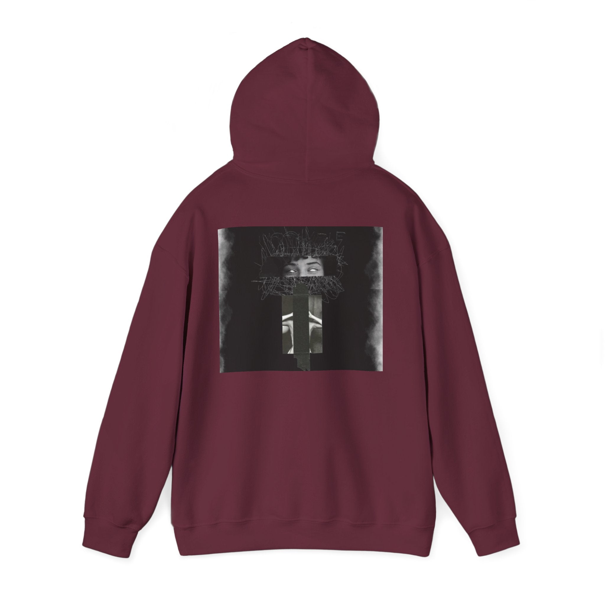 Mystic Window Hoodie — Gothic Portrait Smoke Graphic Hooded Sweatshirt