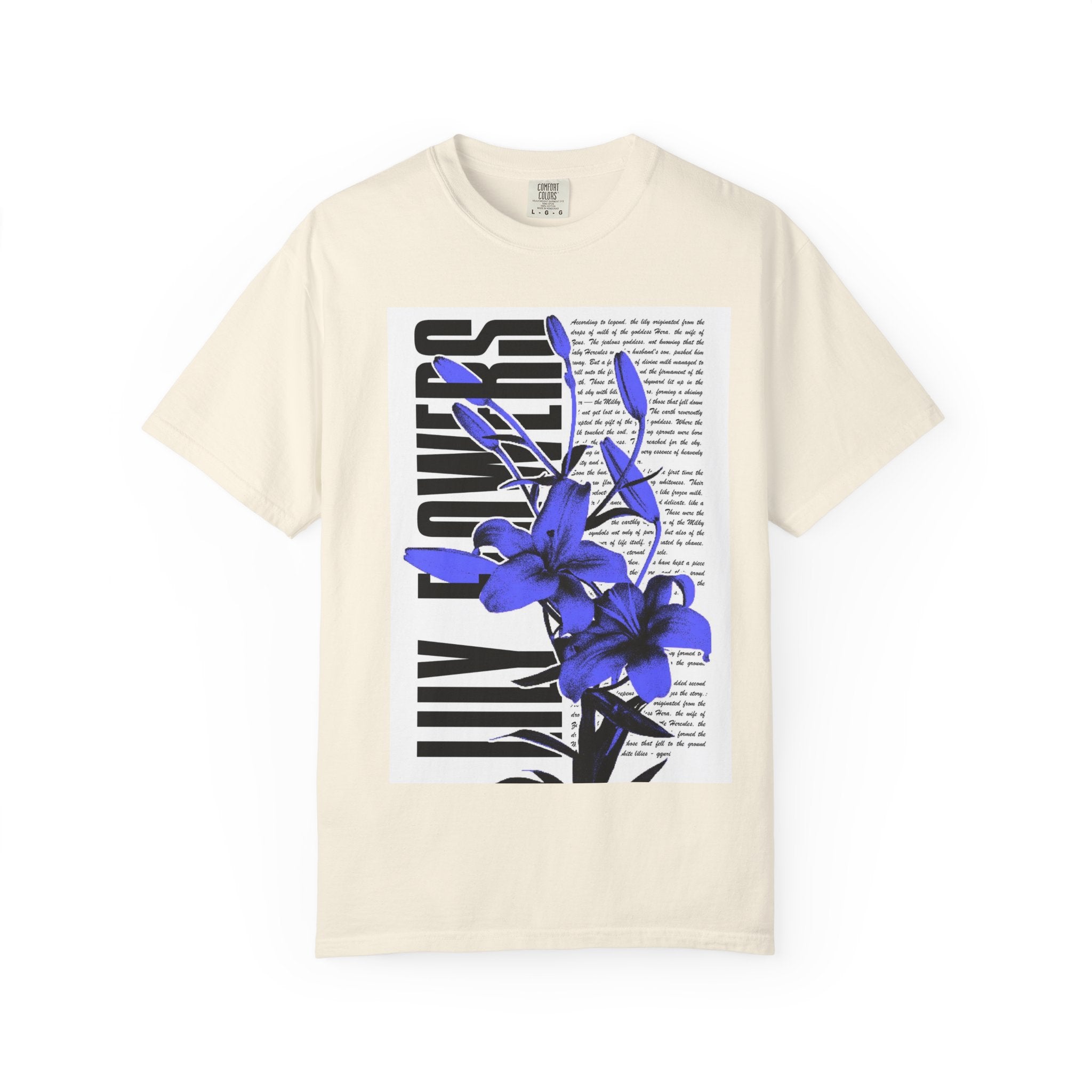 Floral Legacy Graphic T-Shirt — Bold Blue Orchid Design