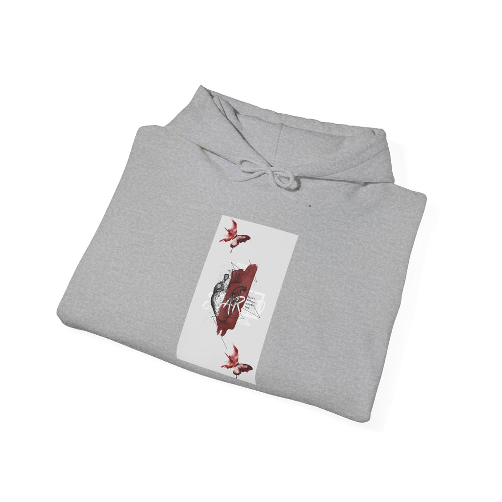 Hoodie — Romantic Red Rose & Butterflies Graphic Hoodie