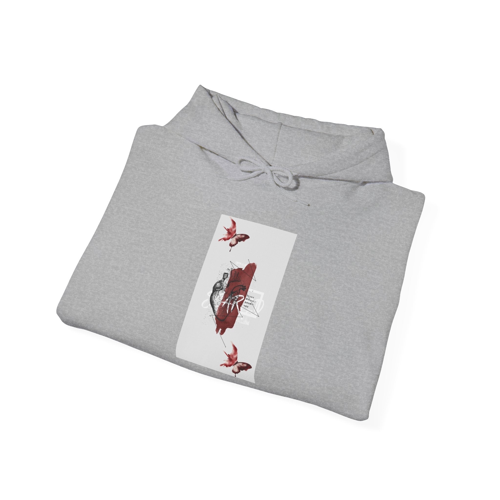 Hoodie — Romantic Red Rose & Butterflies Graphic Hoodie