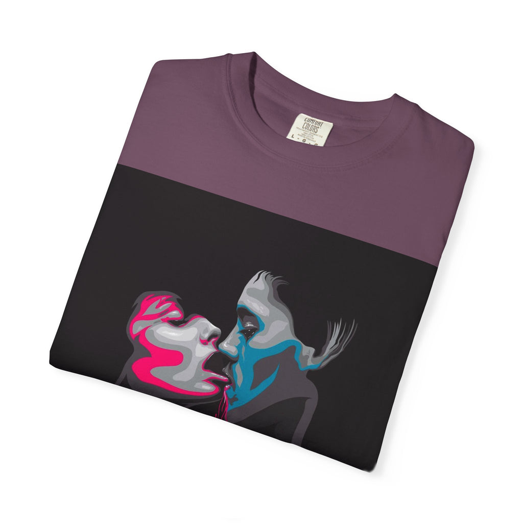 Abstract Neon Kiss T-Shirt — 'Legaciess' Back Logo Graphic Tee