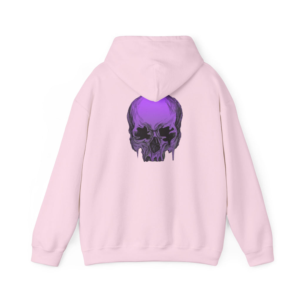 Purple Drip Skull Hoodie — Gothic Streetwear Pullover